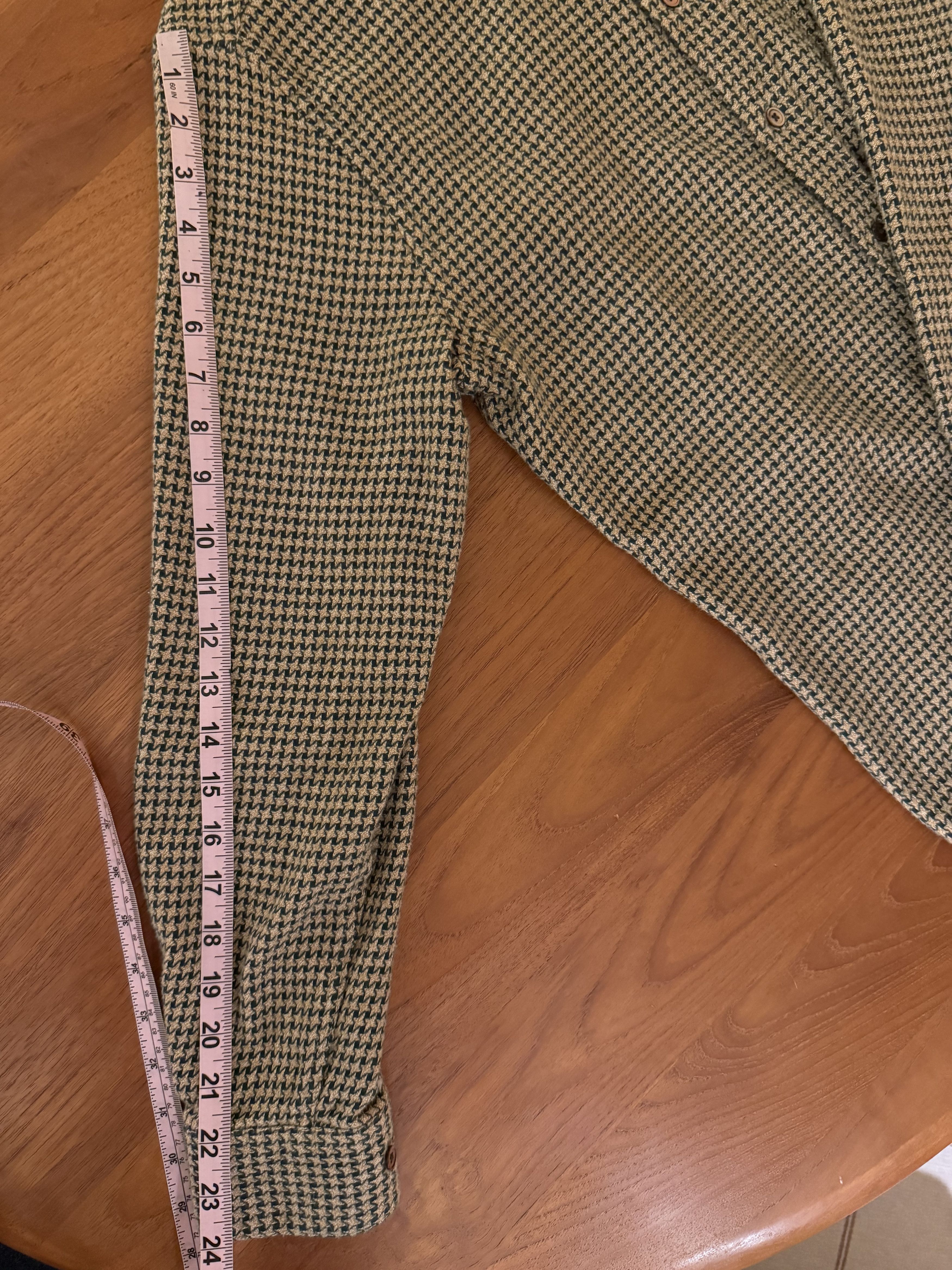 Portuguese Flannel NWOT Abstract Pied Poule shirt - Tan and Brown - Medium Size US M / EU 48-50 / 2 - 11 Thumbnail