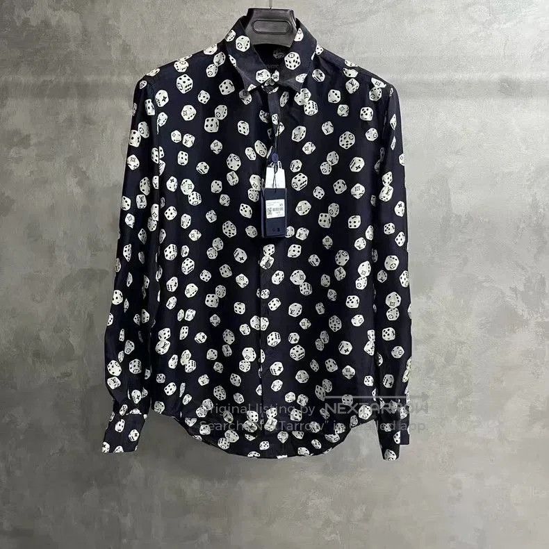 Louis Vuitton Louis Vuitton Blue Silk Printed Long Sleeve Shirt. Size US XS / EU 42 / 0 - 1 Thumbnail