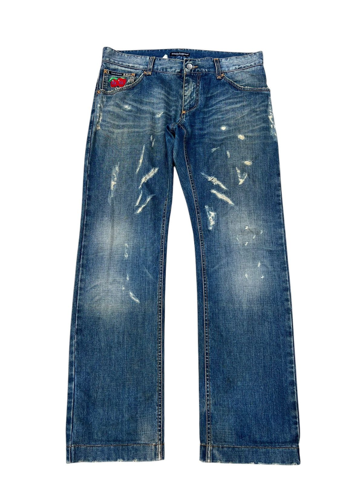 Dolce & Gabbana Vintage 00s Dolce & Gabbana Dirty Mud Distressed Denim Jeans Size US 34 / EU 50 - 1 Thumbnail
