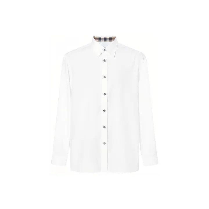 Burberry Burberry Burberry White Logo Long Sleeve Shirt for Men-250 Size US M / EU 48-50 / 2 - 1 Thumbnail