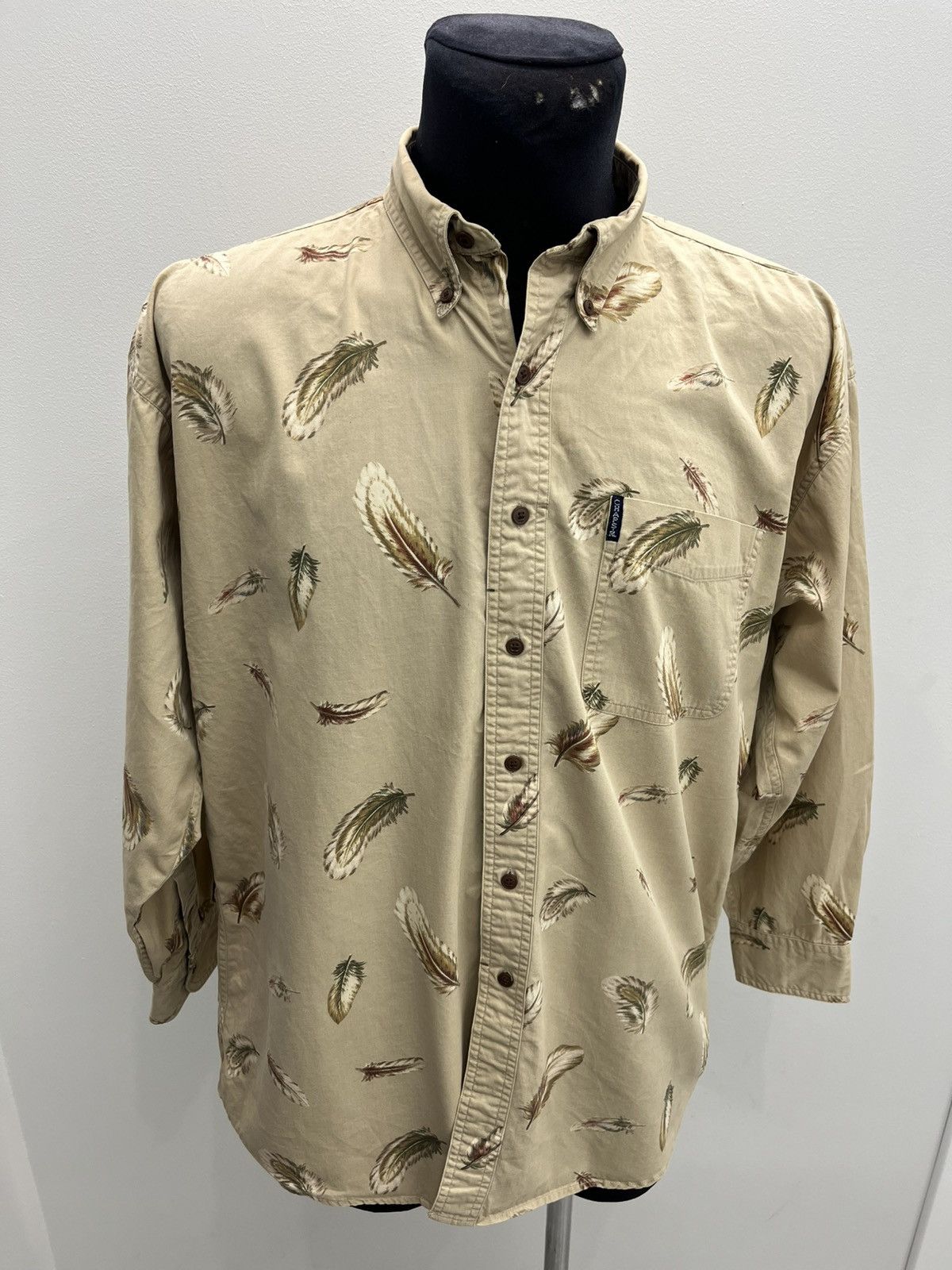 Ralph Lauren Ralph Lauren Chaps Feathers Printed Cotton Shirt Size US L / EU 52-54 / 3 - 1 Thumbnail