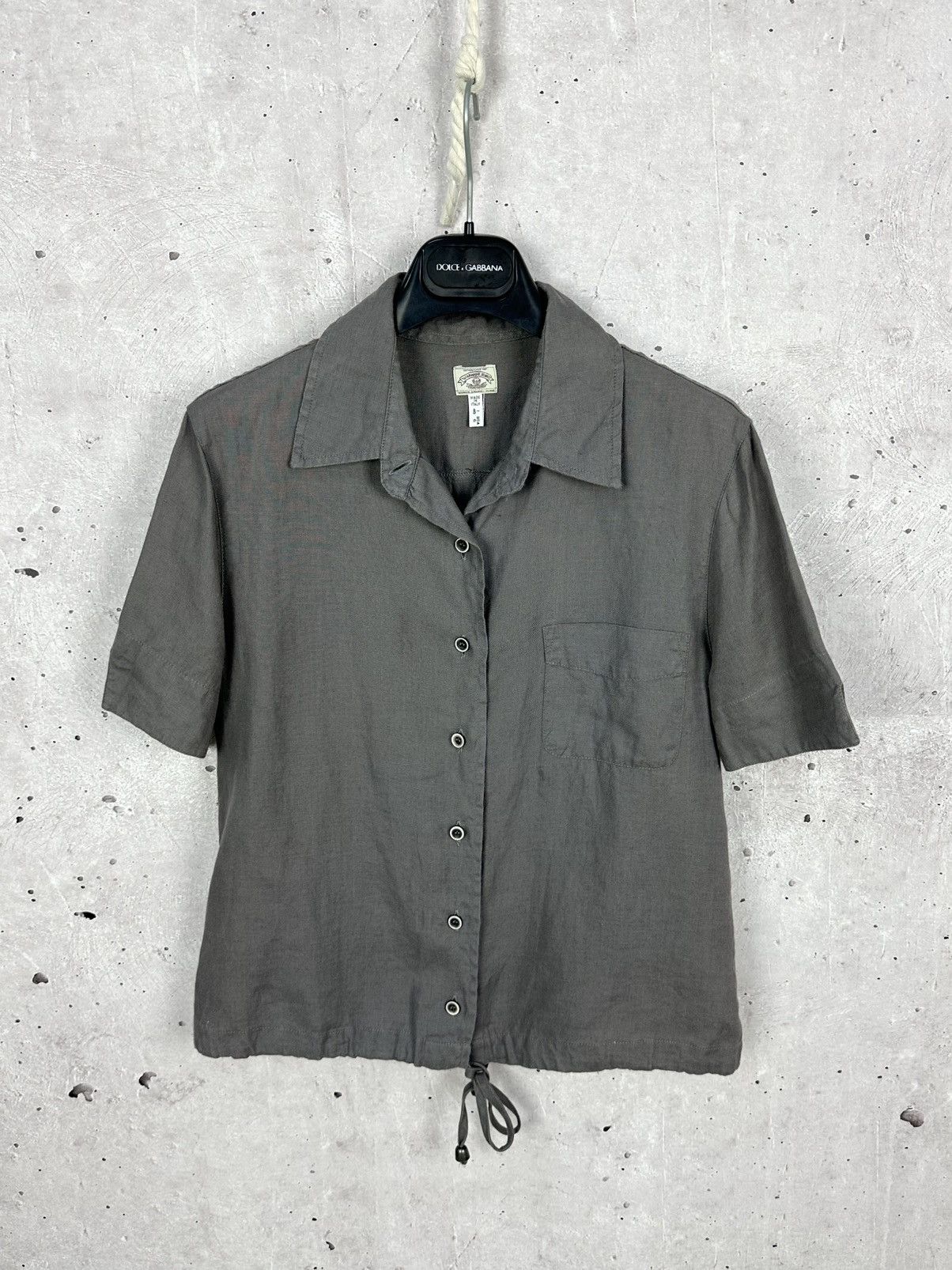 Armani Vintage Armani Jeans Grey Linen Short Sleeve Shirt Size M / US 6-8 / IT 42-44 - 1 Thumbnail