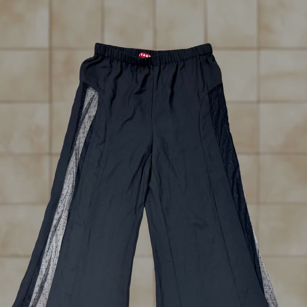 Staud STAUD Very Rare Lace Panel Flare Resort Lounge Pants Women’s 4 Black Palazzo Regular Womens 4 Size 27" / US 4 / IT 40 - 1 Thumbnail