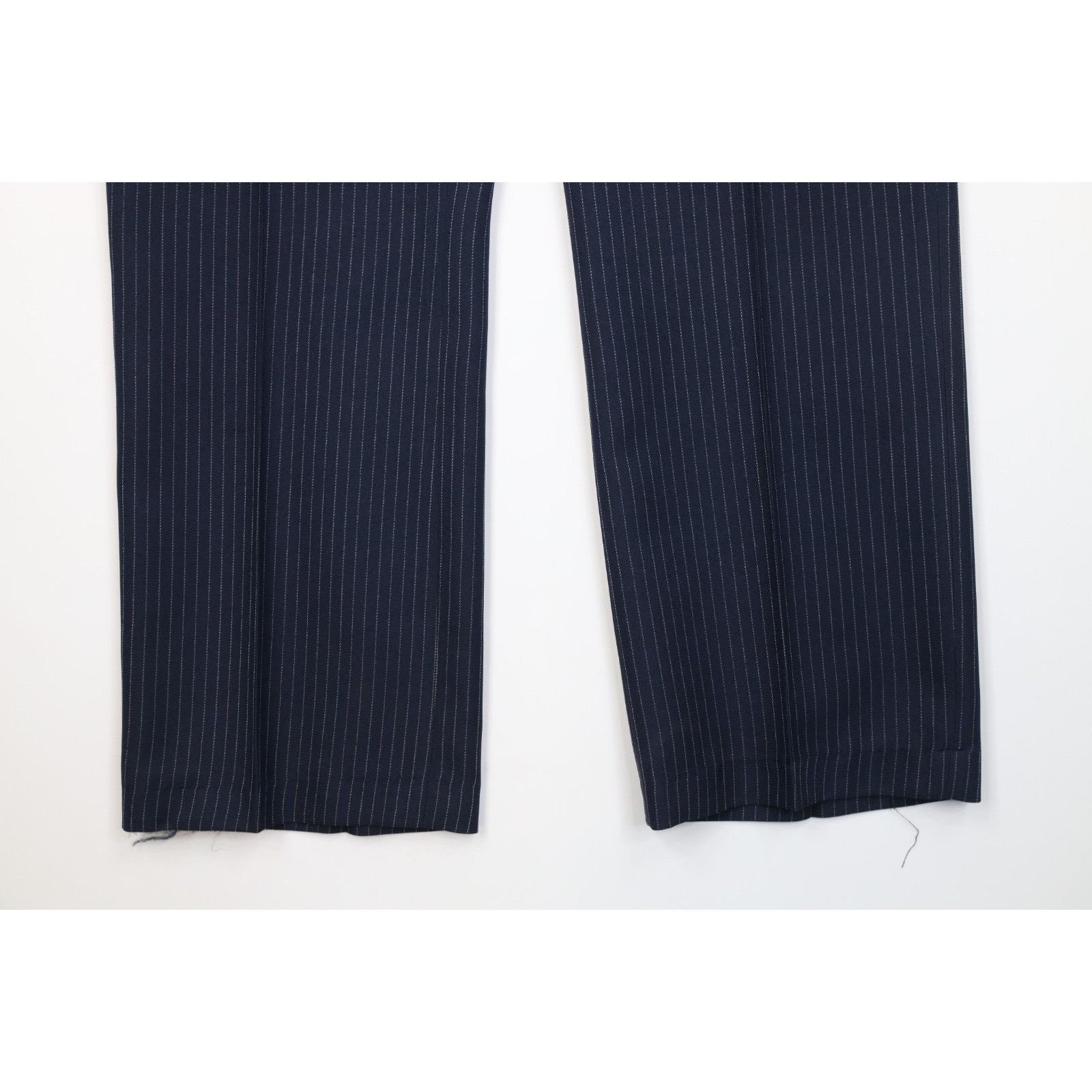 Vintage Vintage 70s 2 Piece Wool Blend Suit Wedding Blue Striped Size 46R - 15 Thumbnail