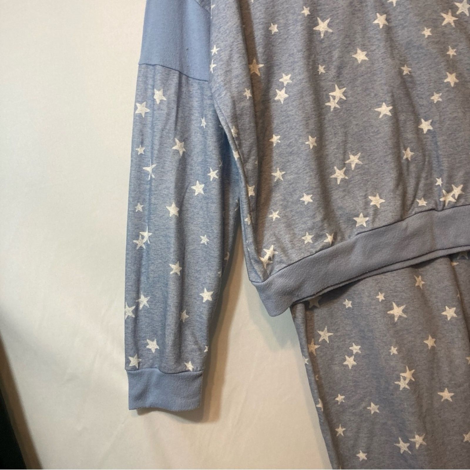 Splendid Splendid Blue White Star Long Sleeve Pajama Cozy Lounge Set Size 34" / US 12 / IT 48 - 5 Thumbnail