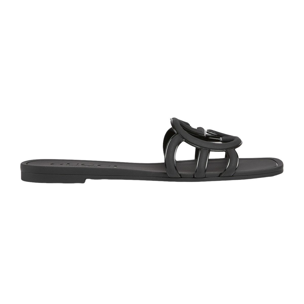 Gucci GUCCI $550 Black Interlocking G Slide Sandals New & Authenti Size US 6 / IT 36 - 1 Thumbnail