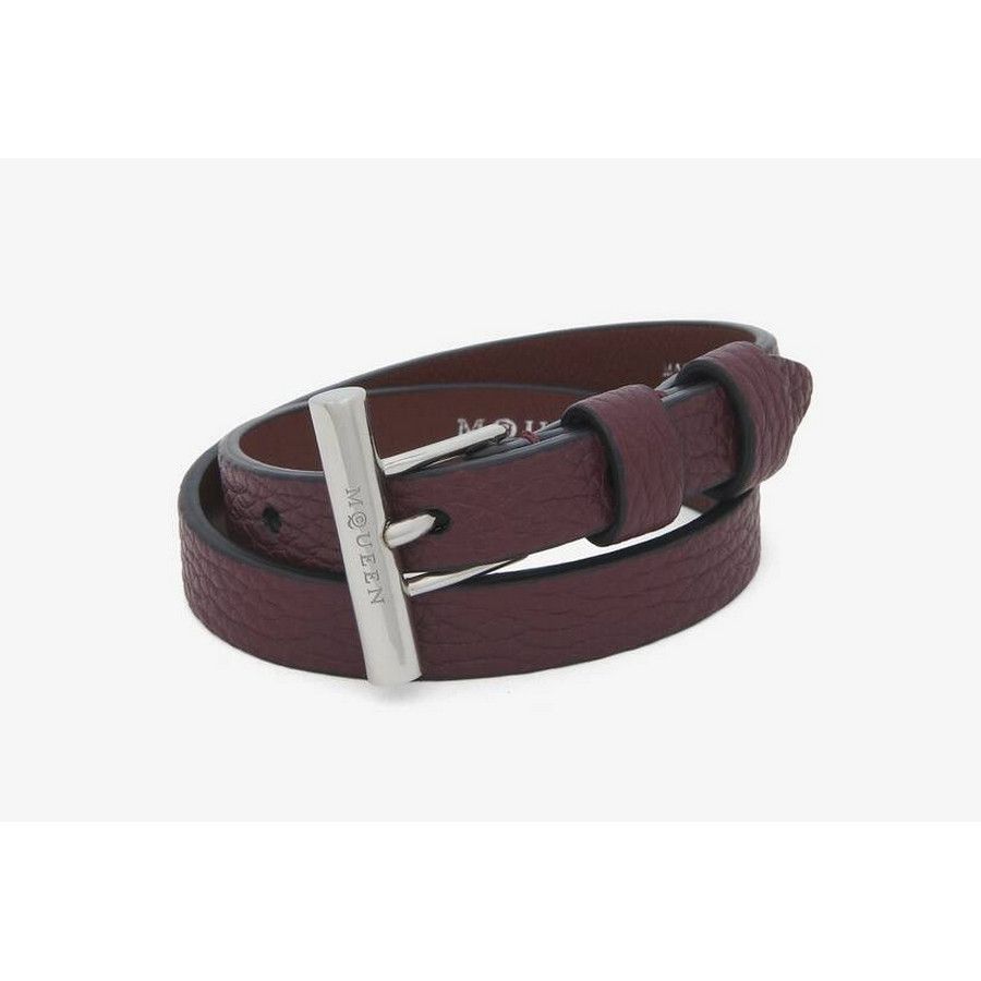 Alexander McQueen ALEXANDER MCQUEEN burgundy T-bar double wrap bracelet Size ONE SIZE - 1 Thumbnail
