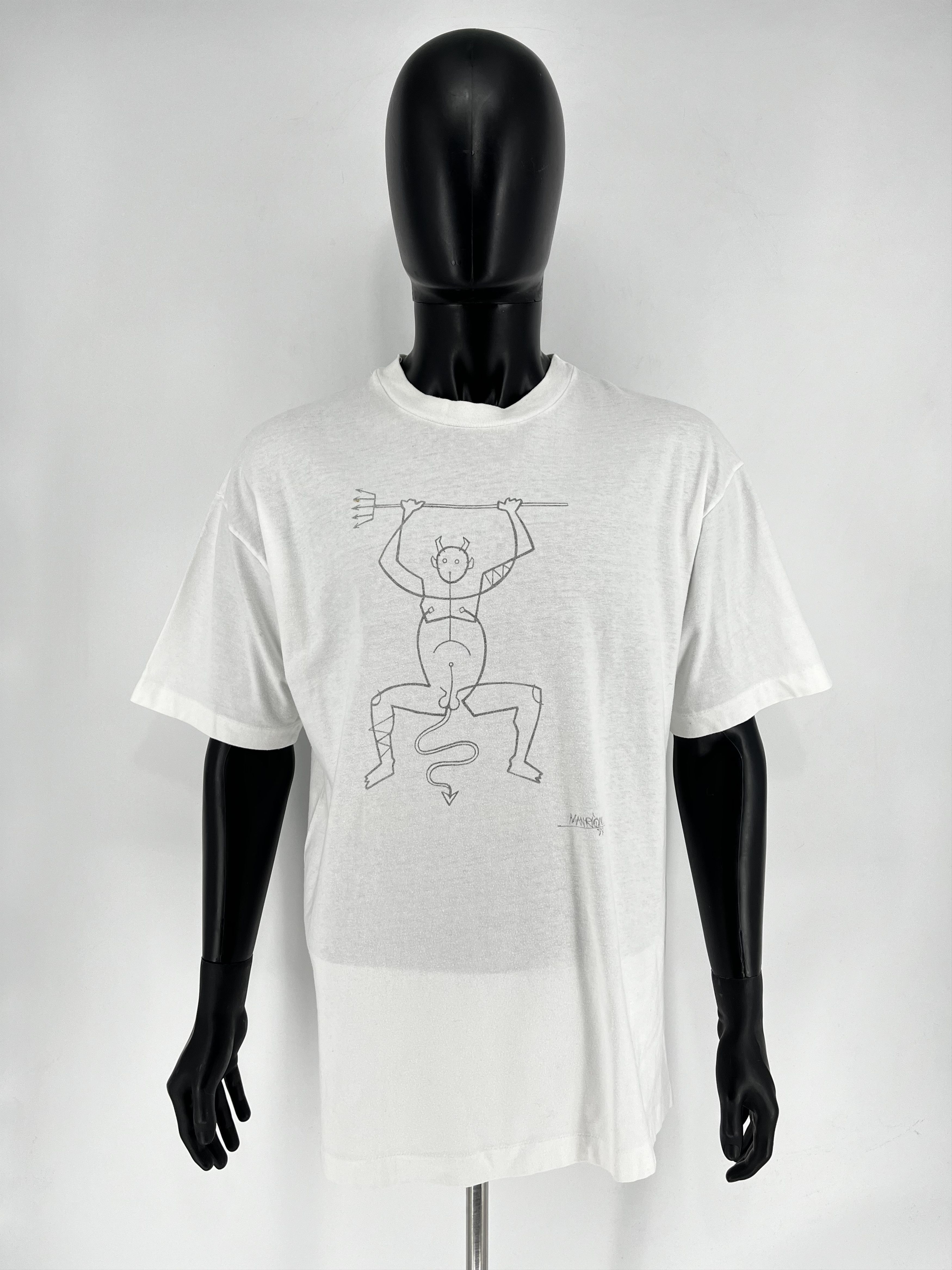 Band Tees Cesar Manrique 87 El Diablo Art T-Shirt Size XL FOTM VTG 90s Size US XL / EU 56 / 4 - 2 Thumbnail