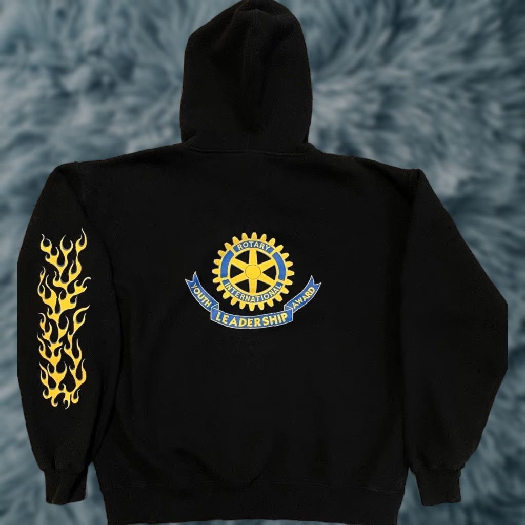 JNCO Vtg Vtg Biker Flames Hoodie L Harley 90s Y2K Mens Sweatshirt Black Pullover Grunge Punk Skate Surf Mojo Motorcycle Distressed Jnco Fire Emo 80s Size US L / EU 52-54 / 3 - 1 Thumbnail