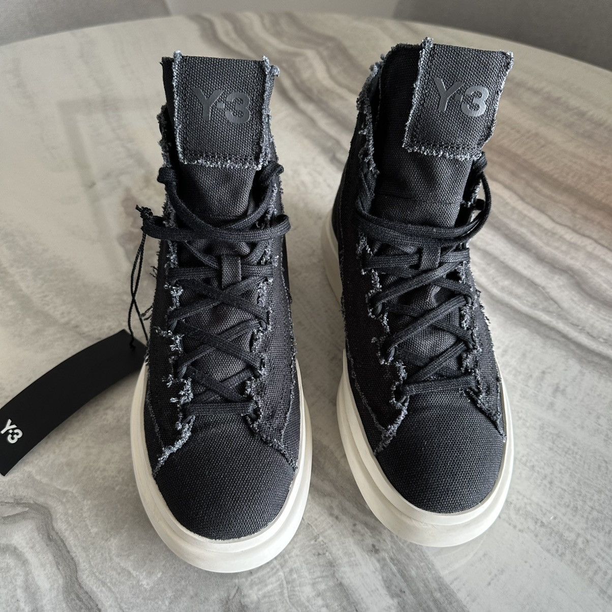 Adidas × Y-3 Adidas Yohji Yamamoto Y-3 Nizza High Black Off-White Sneaker Size US 6 / EU 39 - 6 Thumbnail