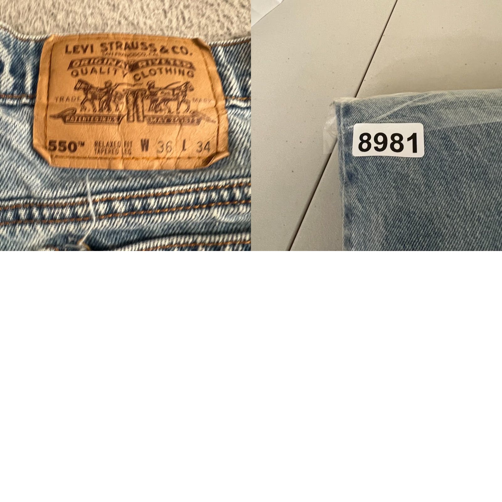 Levi's VINTAGE Levi's 550 Jeans Mens 36x34 Relaxed Tapered 90s Denim Blue 5-Pocket Mens Jeans Size US 36 / EU 52 - 11 Thumbnail