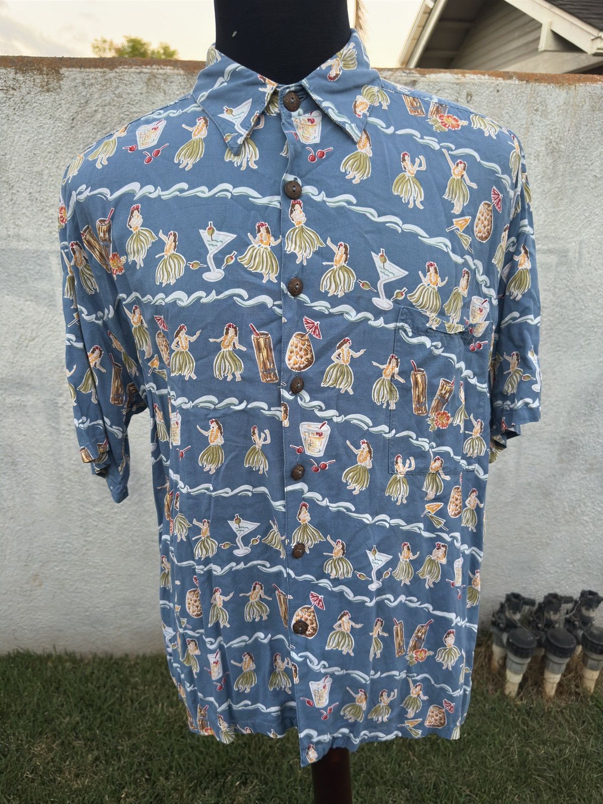 Other PreOwned Kahala Hawaiian Print Blue Full Button Men's Large Size US L / EU 52-54 / 3 - 1 Thumbnail