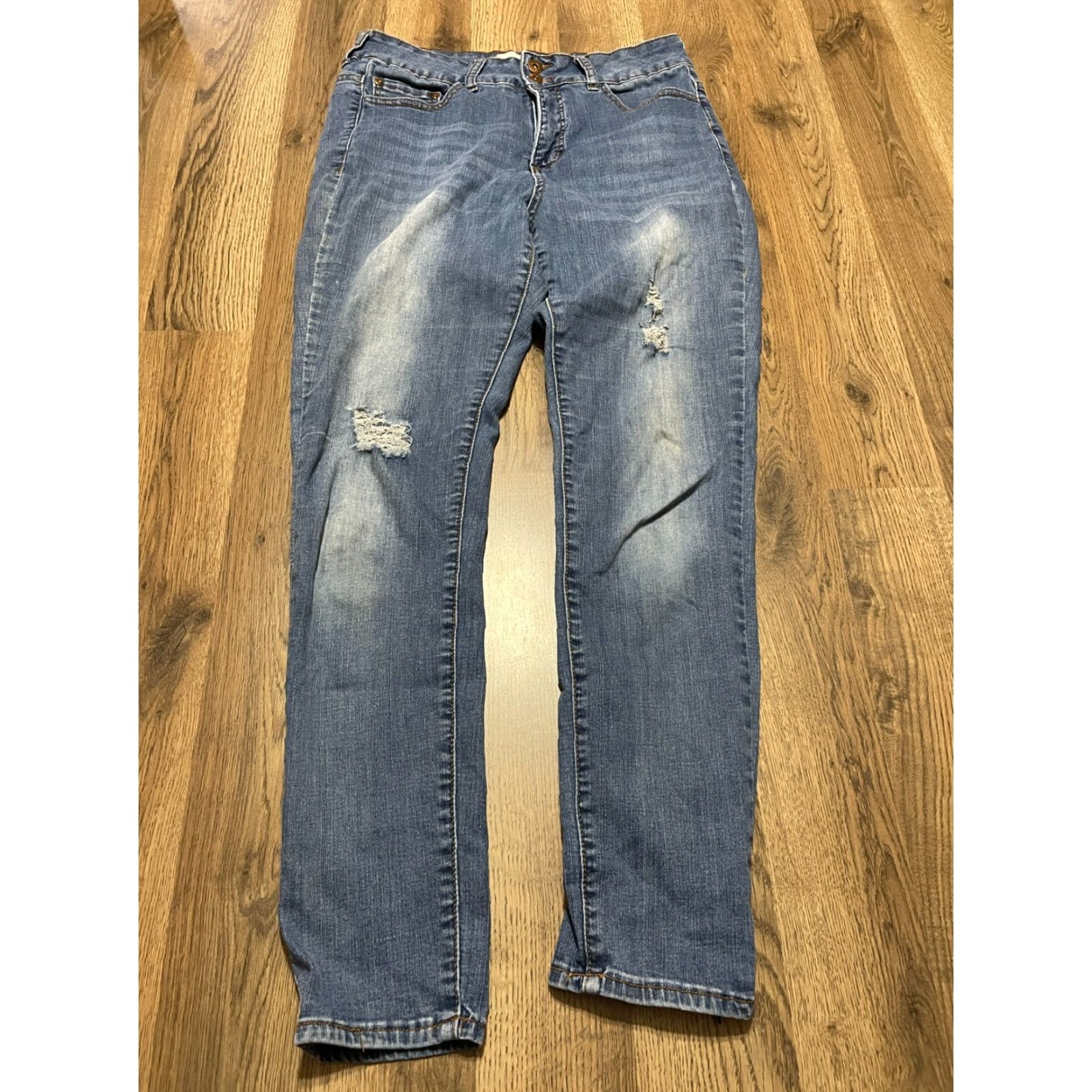 Vintage !it Jeans Women's 12 Blue Denim Kimmie Extreme High Rise Skinny Ankle Jeans Womens Skinny 28in Inseam Regular Size 12 Blue Denim Size 34" / US 12 / IT 48 - 2 Thumbnail