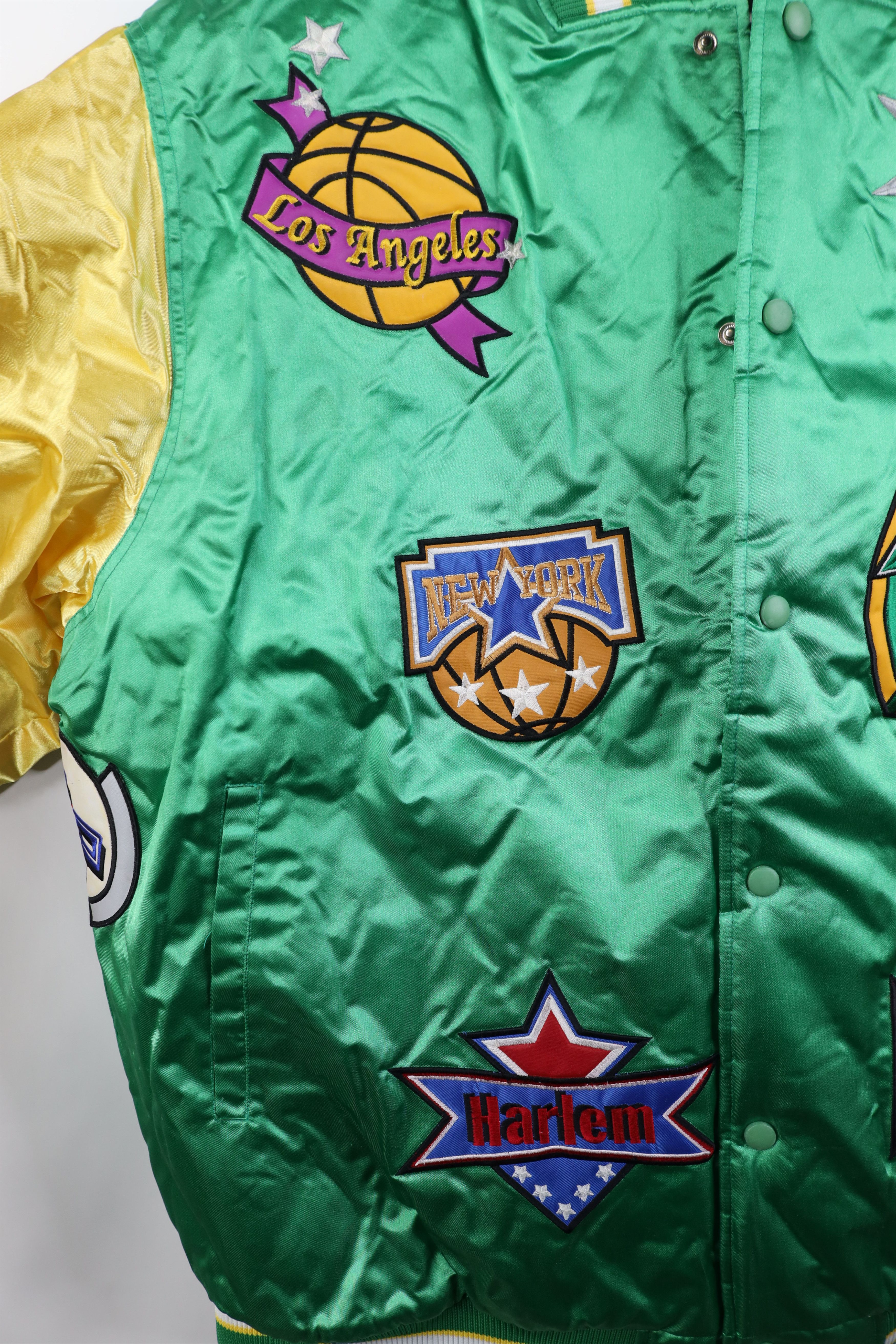 Vintage Deadstock Vintage 90s Quilted Satin Bomber Jacket Green Size US XXL / EU 58 / 5 - 7 Thumbnail