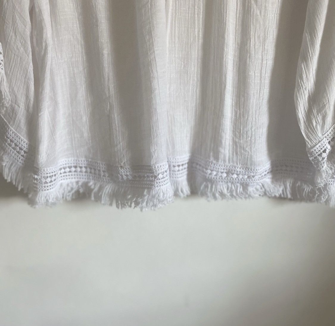 Other UNIQUE SPECTRUM WHITE BOHO EYELET FRINGED TOP SHIRT Size L / US 10 / IT 46 - 3 Thumbnail