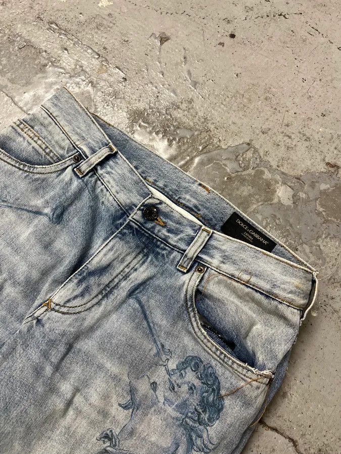 Dolce & Gabbana 2010s Dolce & Gabbana Angels Blue Denim Jeans Size US 30 / EU 46 - 2 Thumbnail