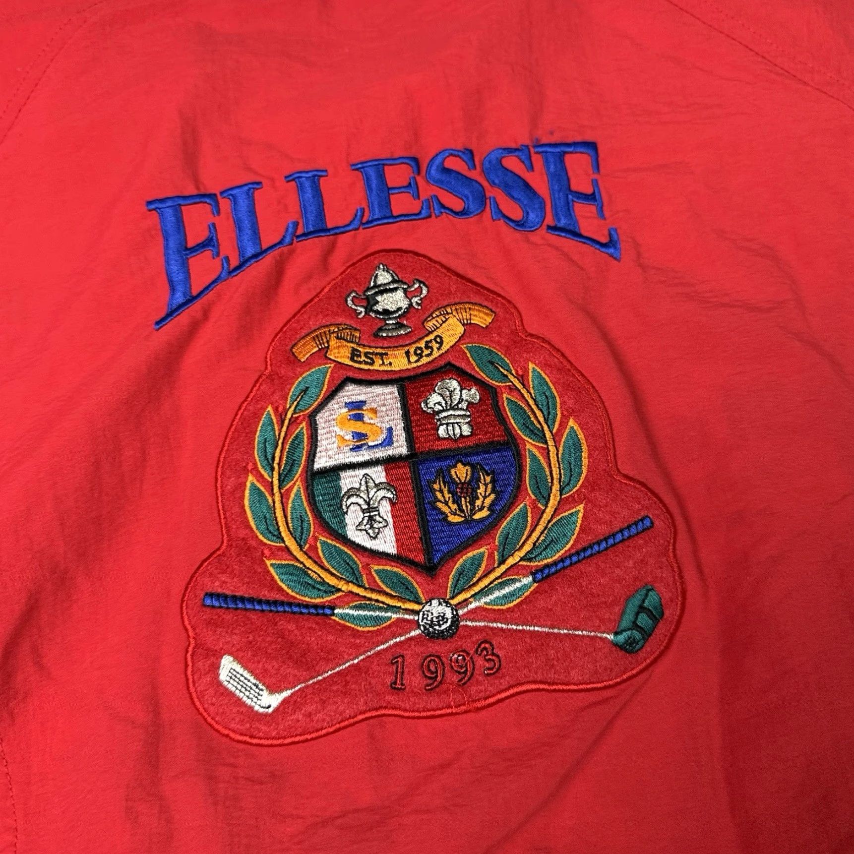 Ellesse Ellesse Jacket Adult M Red Windbreaker Logo Golf Zip Pockets Vintage Men Size US M / EU 48-50 / 2 - 2 Thumbnail