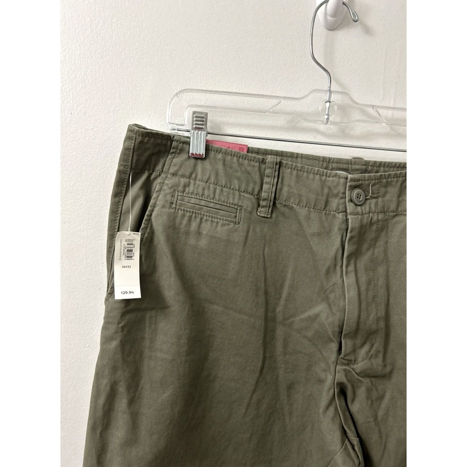 Old Navy Old Navy Pants Mens 36x32 Olive Green Chino Straight Leg Cotton Casual Workwear Bags Pockets Button Zip Regular 36in Canvas Front Flat Army Vintage No Size US 36 / EU 52 - 4 Thumbnail
