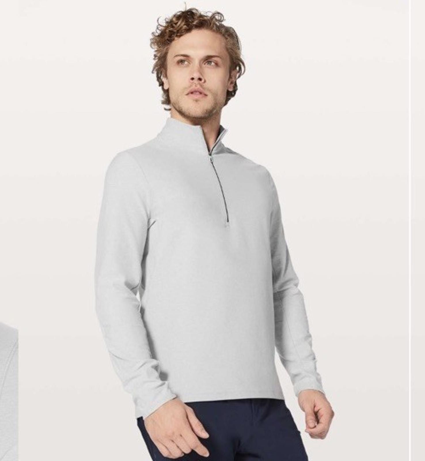 Lululemon Lululemon Surge Warm 1/2 Zip Medium Gray Running Gym Size US M / EU 48-50 / 2 - 1 Thumbnail