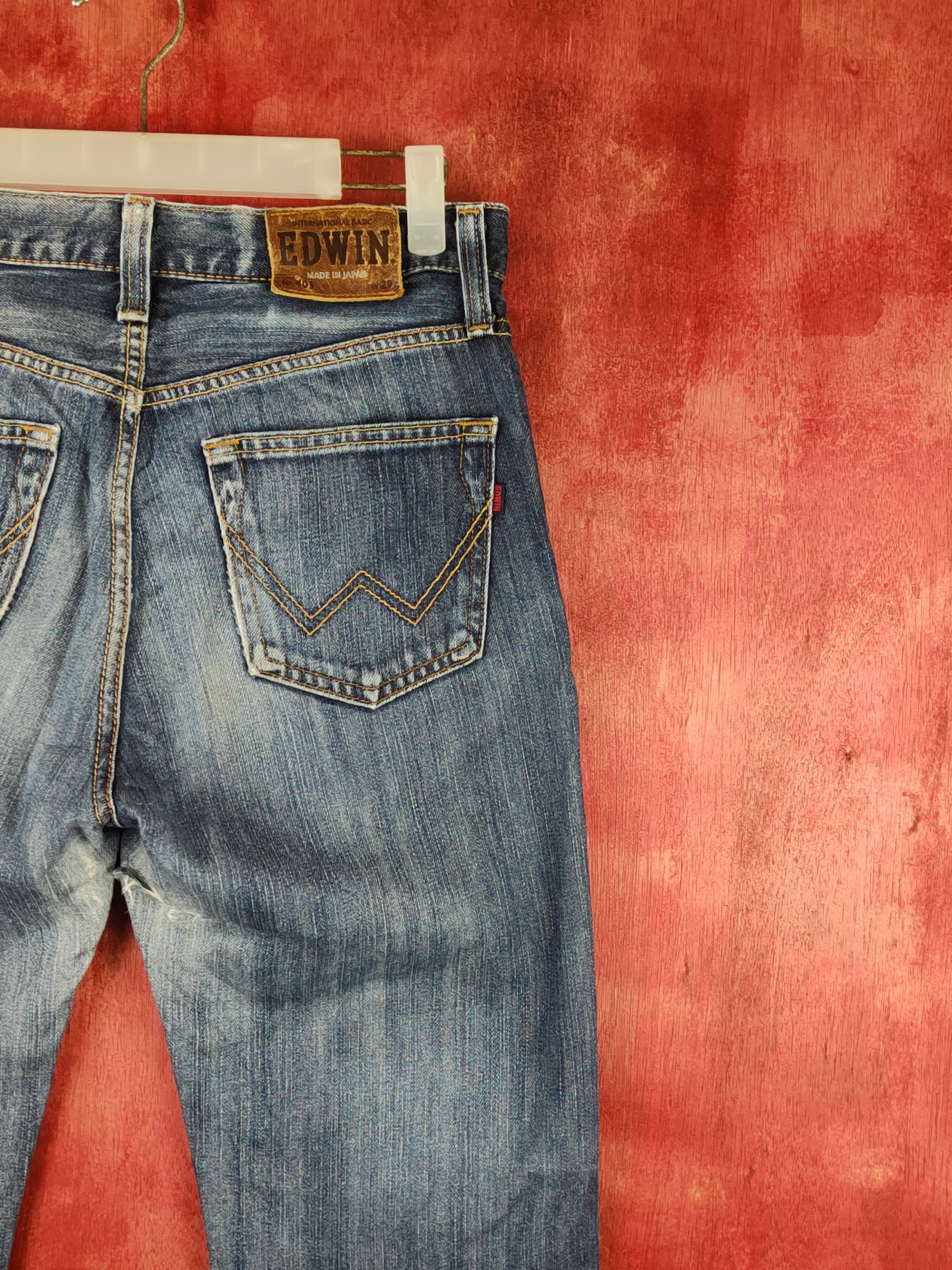 Edwin Edwin Dark Blue Distressed Ripped Jeans #S1646 Size US 29 - 12 Thumbnail