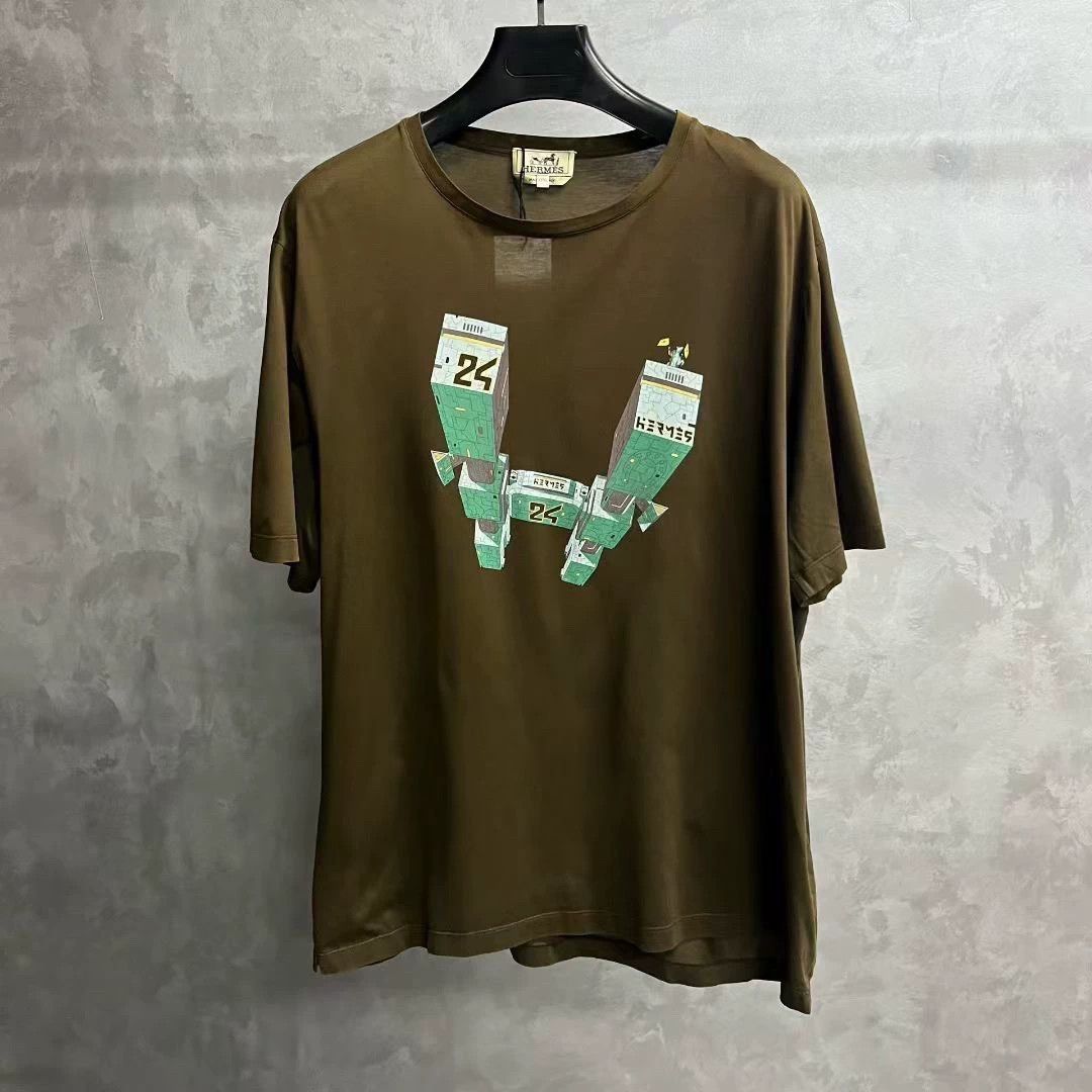 Hermes hermes brown graphic short sleeve t-shirt Size US XXL / EU 58 / 5 - 1 Thumbnail