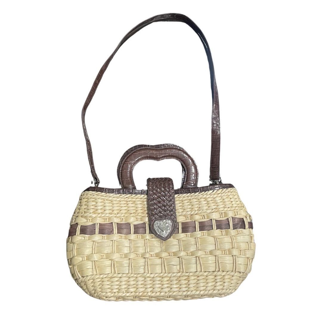 Other Straw Raffia Wicker Two Tone Handbag Silver Heart Detail Size ONE SIZE - 1 Thumbnail