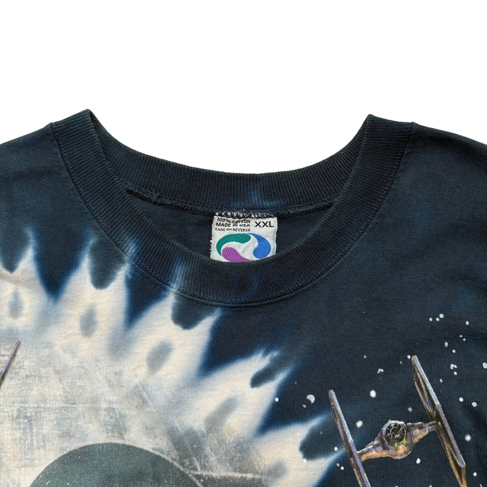 Liquid Blue VTG 90s Star Wars Millennium Falcon Liquid Blue T-Shirt XXL Size US L / EU 52-54 / 3 - 4 Thumbnail