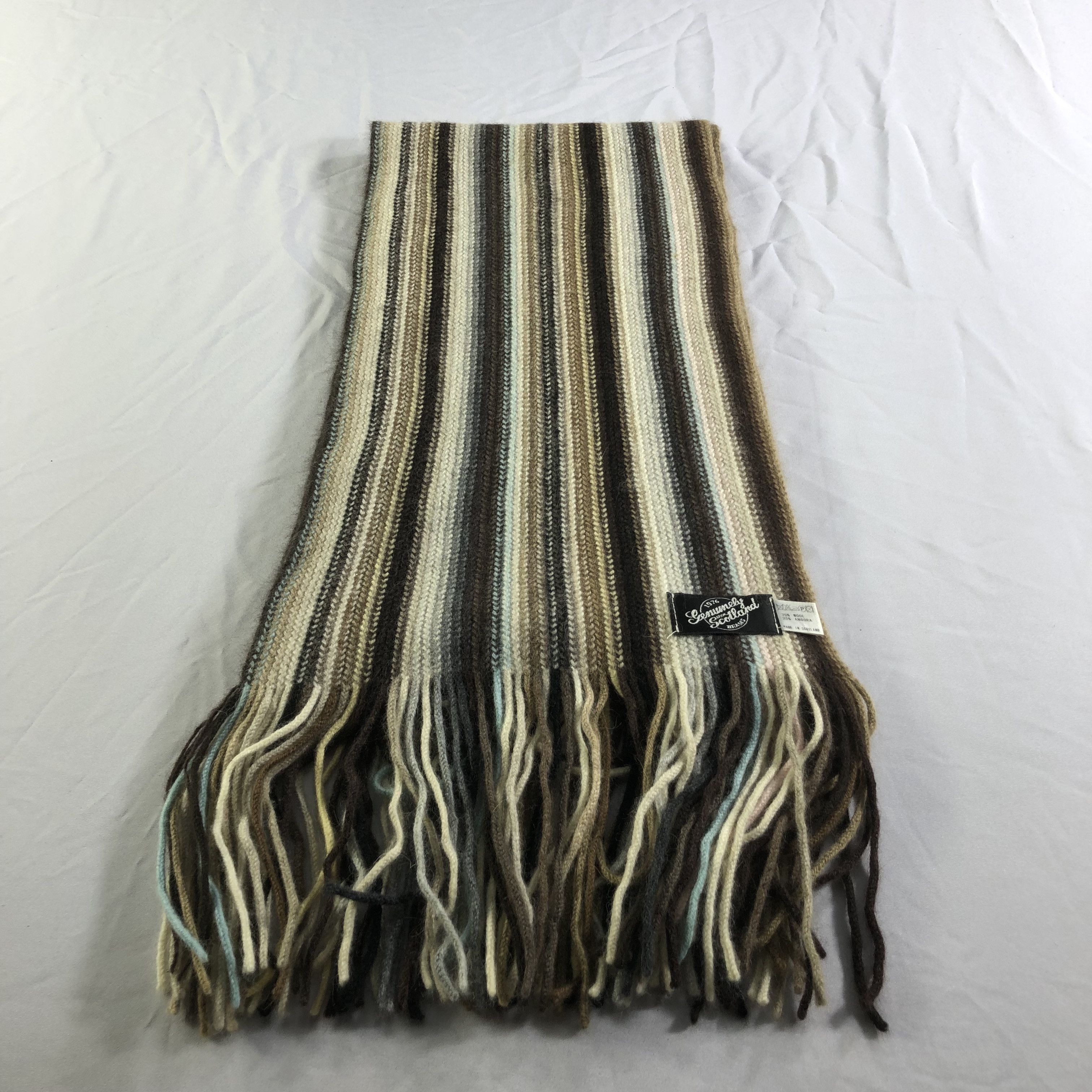 Beams Plus Beams Stripe Knit Wool Scarf Muffler Neckwear V2255 Size ONE SIZE - 2 Thumbnail