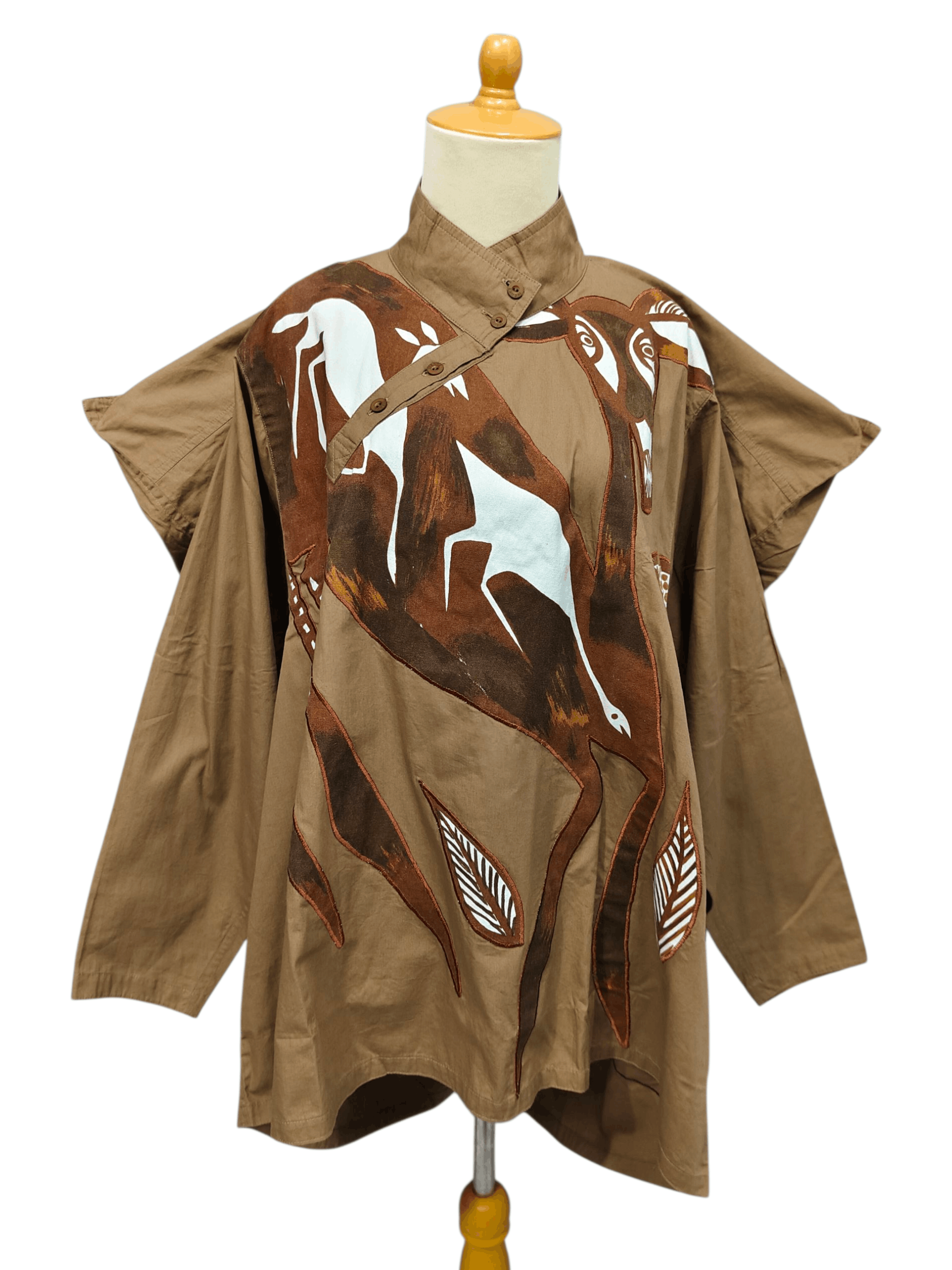 Kansai Yamamoto ARCHIVE📕80s Kansai Ethnic Totemic Mouse Deer Art Shirt Size US M / EU 48-50 / 2 - 11 Thumbnail