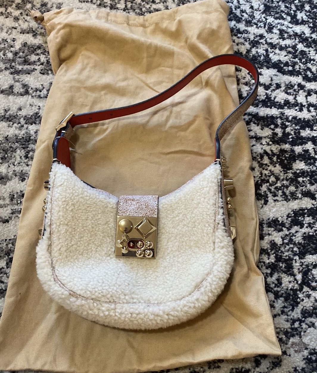Christian Louboutin Carasky Mini Genuine Shearling Bag