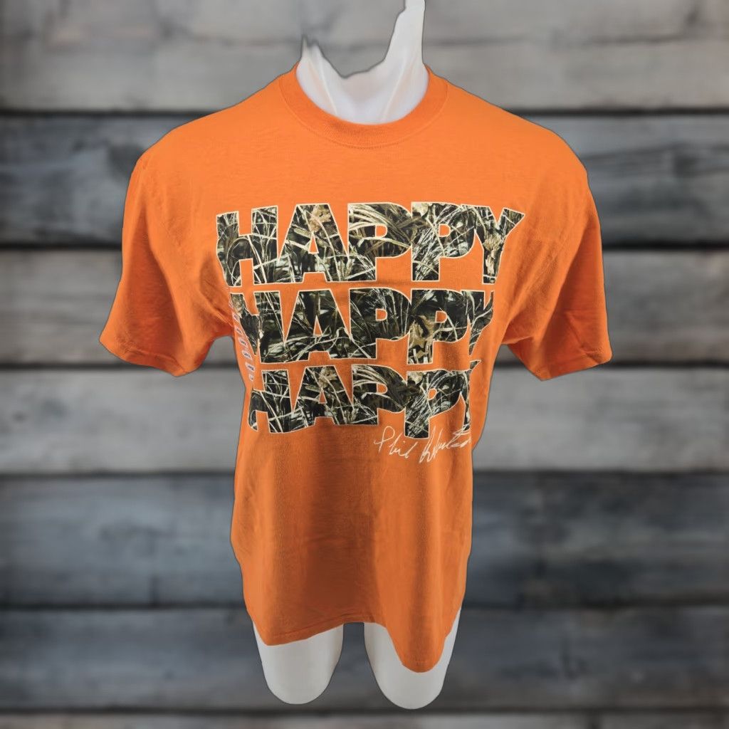 Vintage Duck Commander T Shirt Adult LARGE Orange Camouflage Happy Graphic Phil Robertson Shirt Mens Size US L / EU 52-54 / 3 - 1 Thumbnail