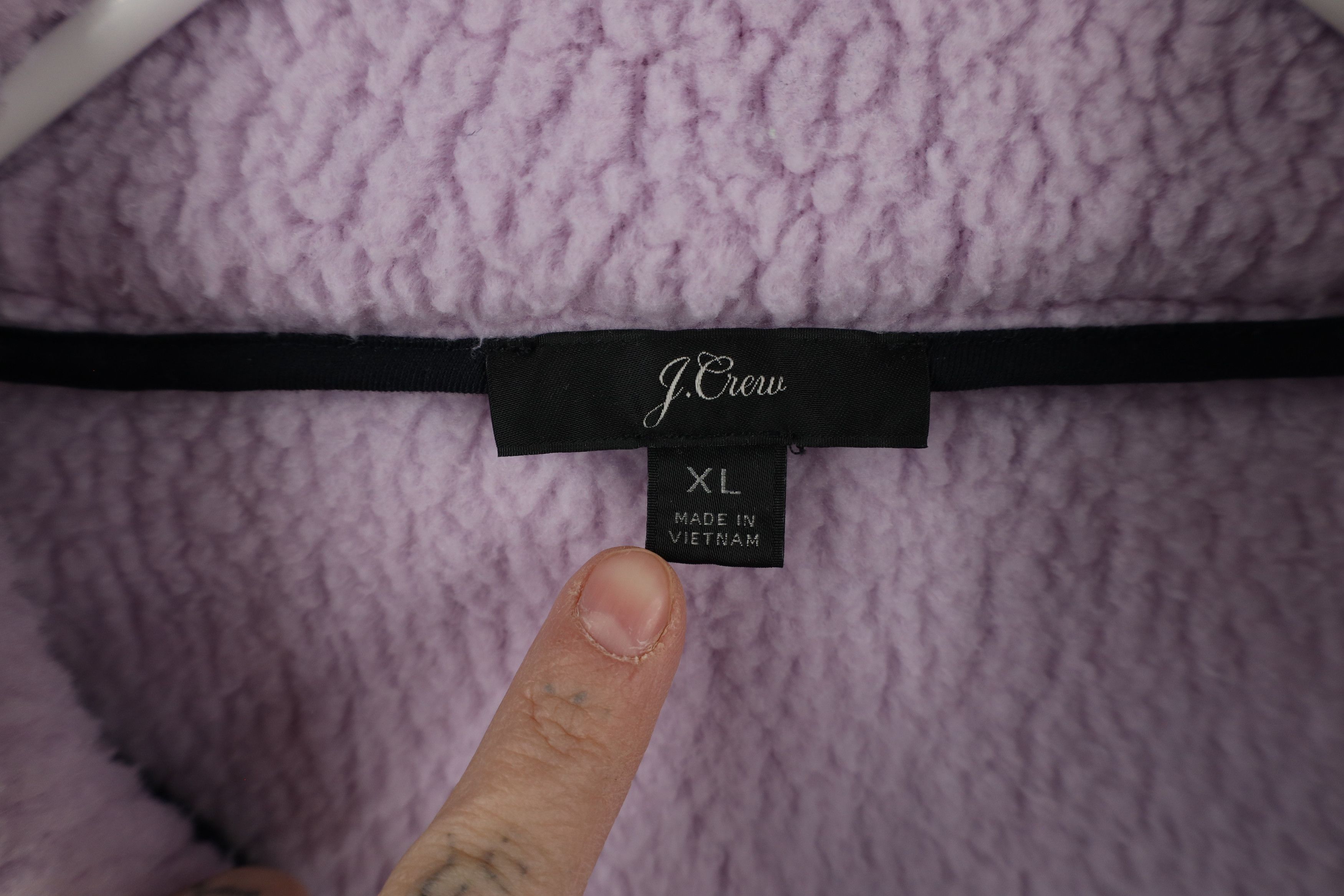 J.Crew × Vintage J Crew Deep Pile Fleece Full Zip Jacket Light Purple Size XL / US 12-14 / IT 48-50 - 4 Thumbnail