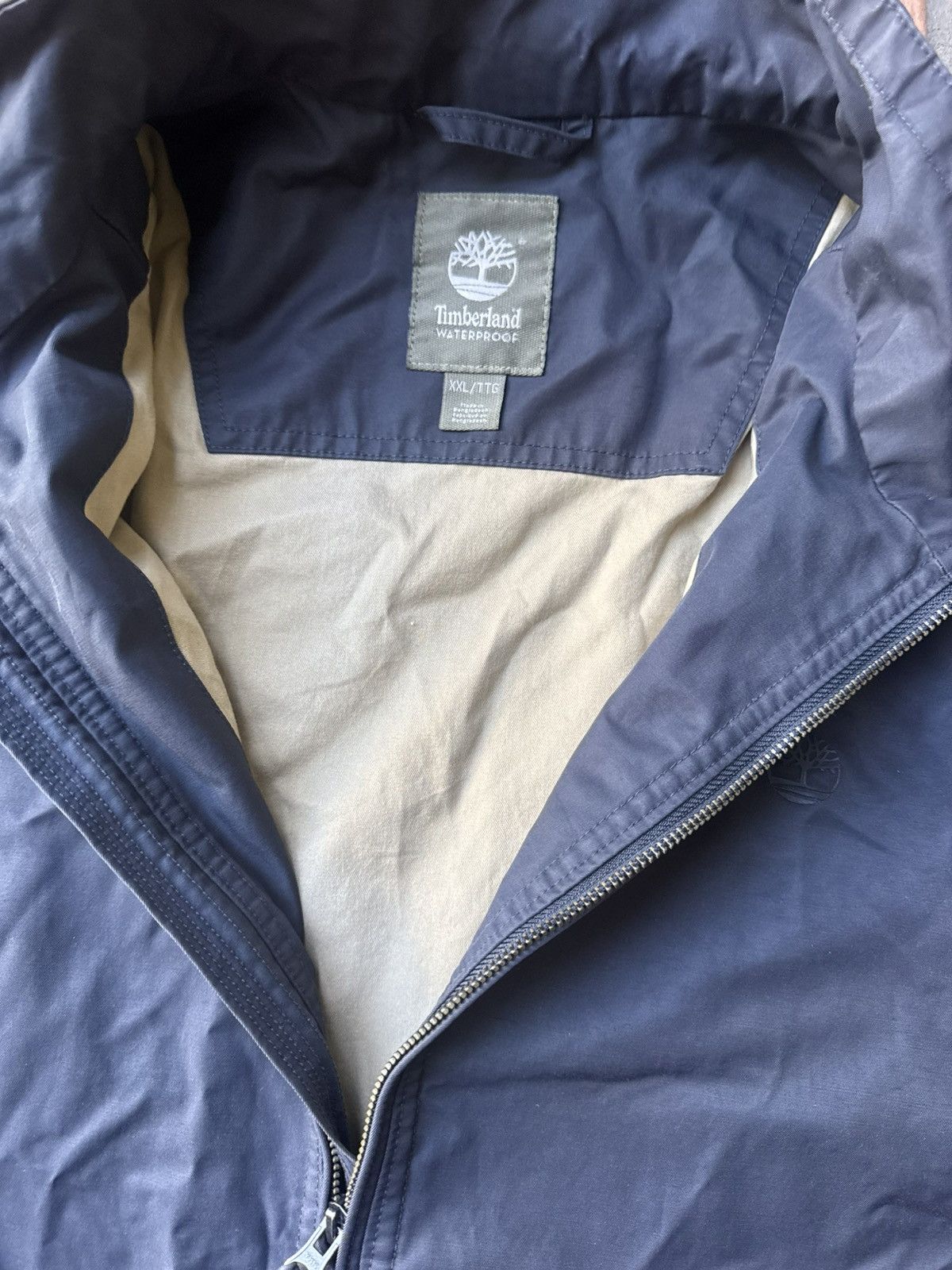 Timberland Vtg Timberland Navy Blue Lightweight Full-Zip Waterproof Size US XXL / EU 58 / 5 - 2 Thumbnail