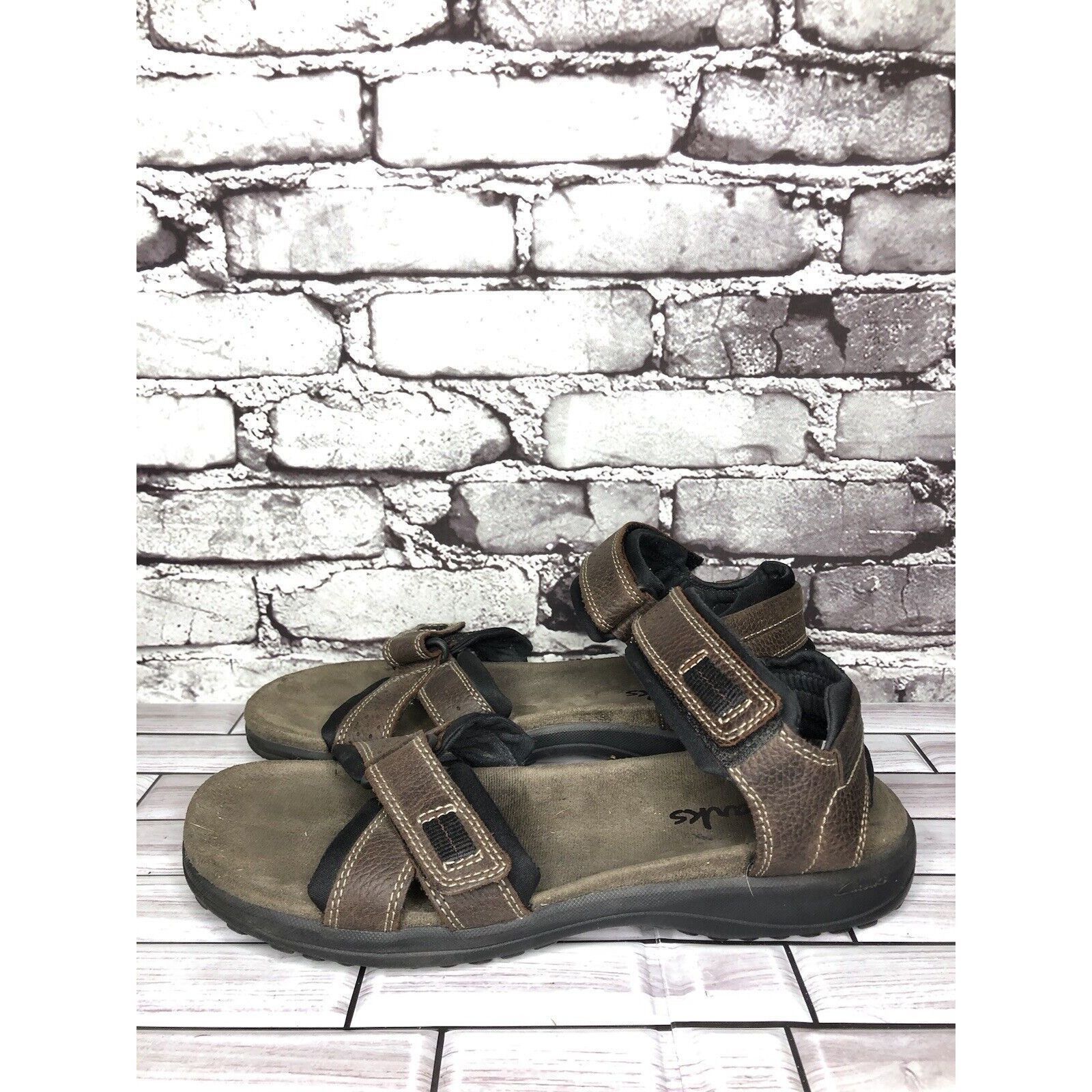 Clarks Clarks Brown Leather Synthetic Hiking Outdoor Strap Sandals Size US 11 / EU 44 - 1 Thumbnail