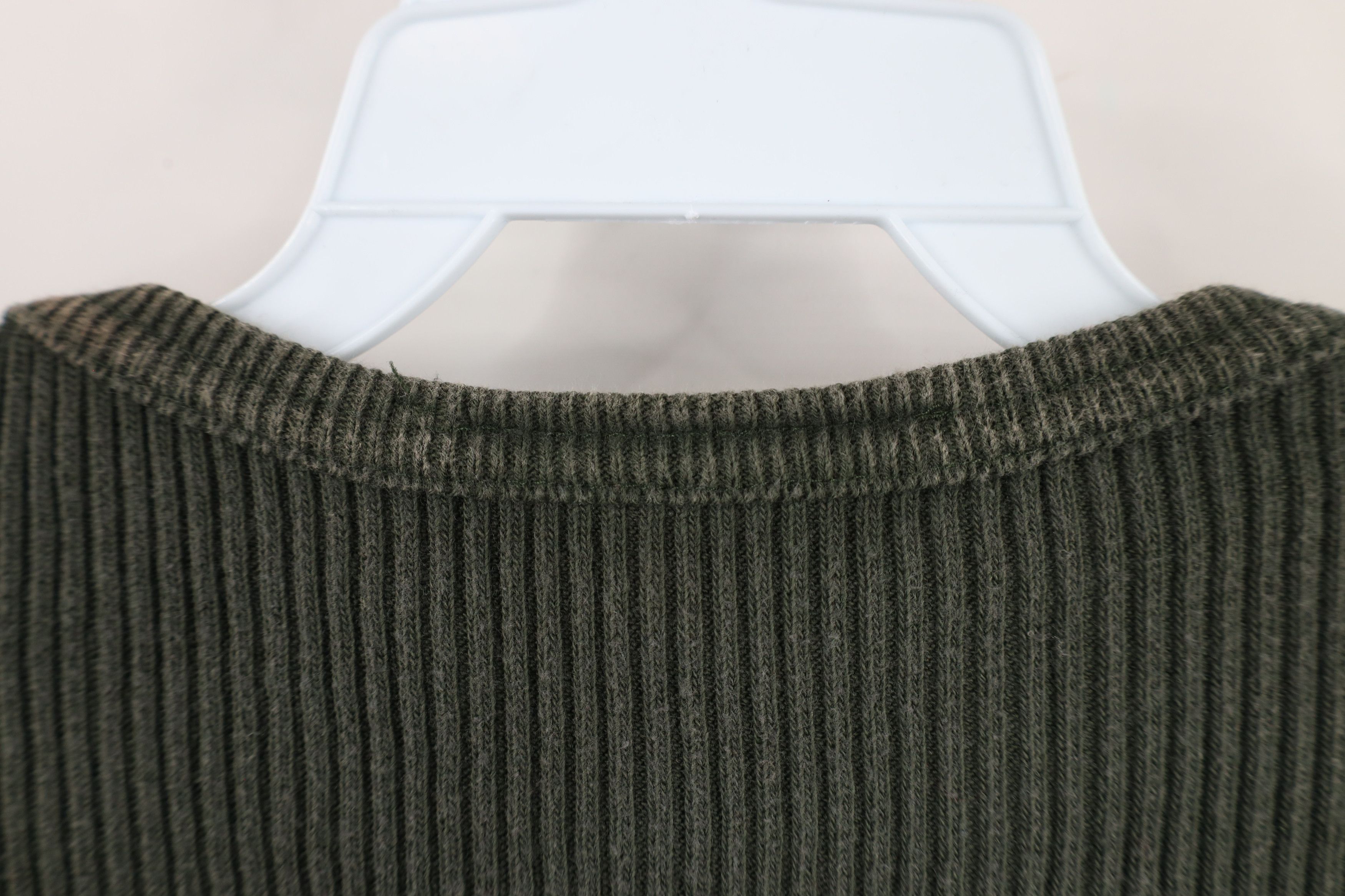 Vintage Vintage 90s Streetwear Cropped Ribbed Knit T-Shirt Green Size L / US 10 / IT 46 - 9 Thumbnail