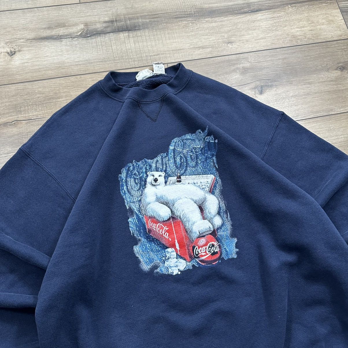 Coca Cola Vintage 1999 Coca Cola Polar Bear Crewneck Sweatshirt Size US L / EU 52-54 / 3 - 5 Thumbnail