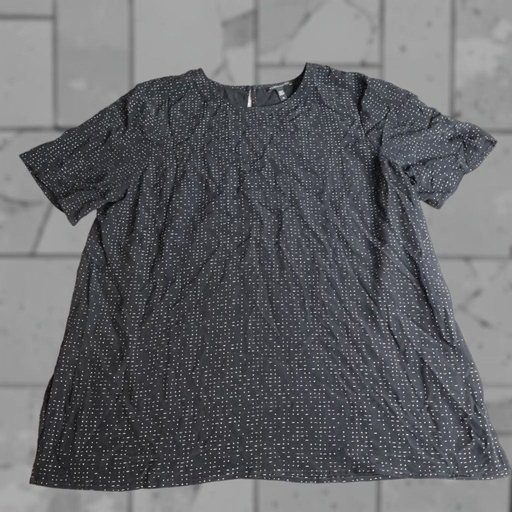 Eileen Fisher Eileen Fisher Womens Top Black Short Sleeve Blouse Tencel Viscose 16 Casual Relaxed Regular Ladies Shirt Size XXL / US 16-18 / IT 52-54 - 1 Thumbnail