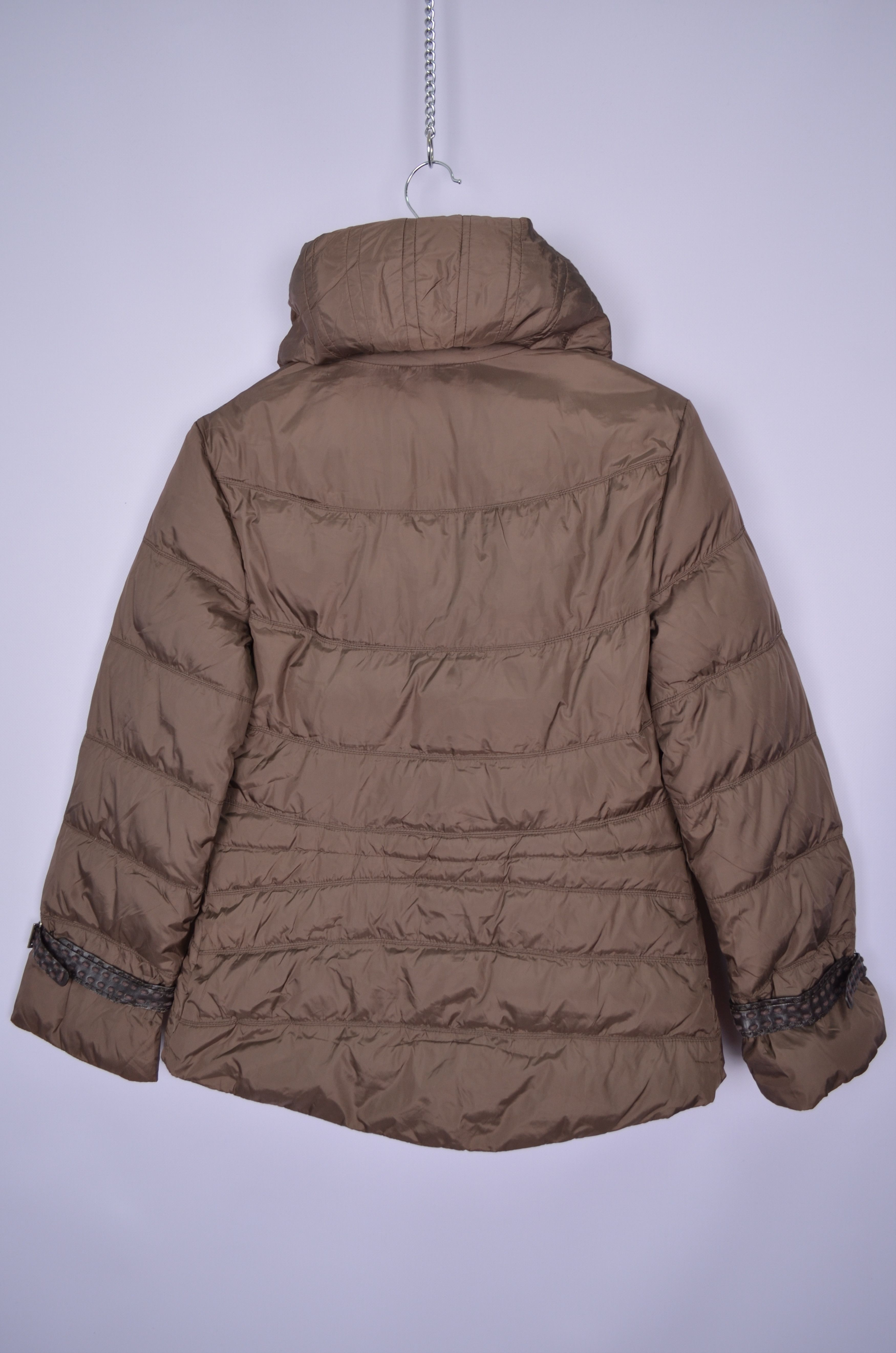 Designer Womens Bernard Perris Brown Nylon Down Jacket Puffer Size 40 Size M / US 6-8 / IT 42-44 - 6 Thumbnail