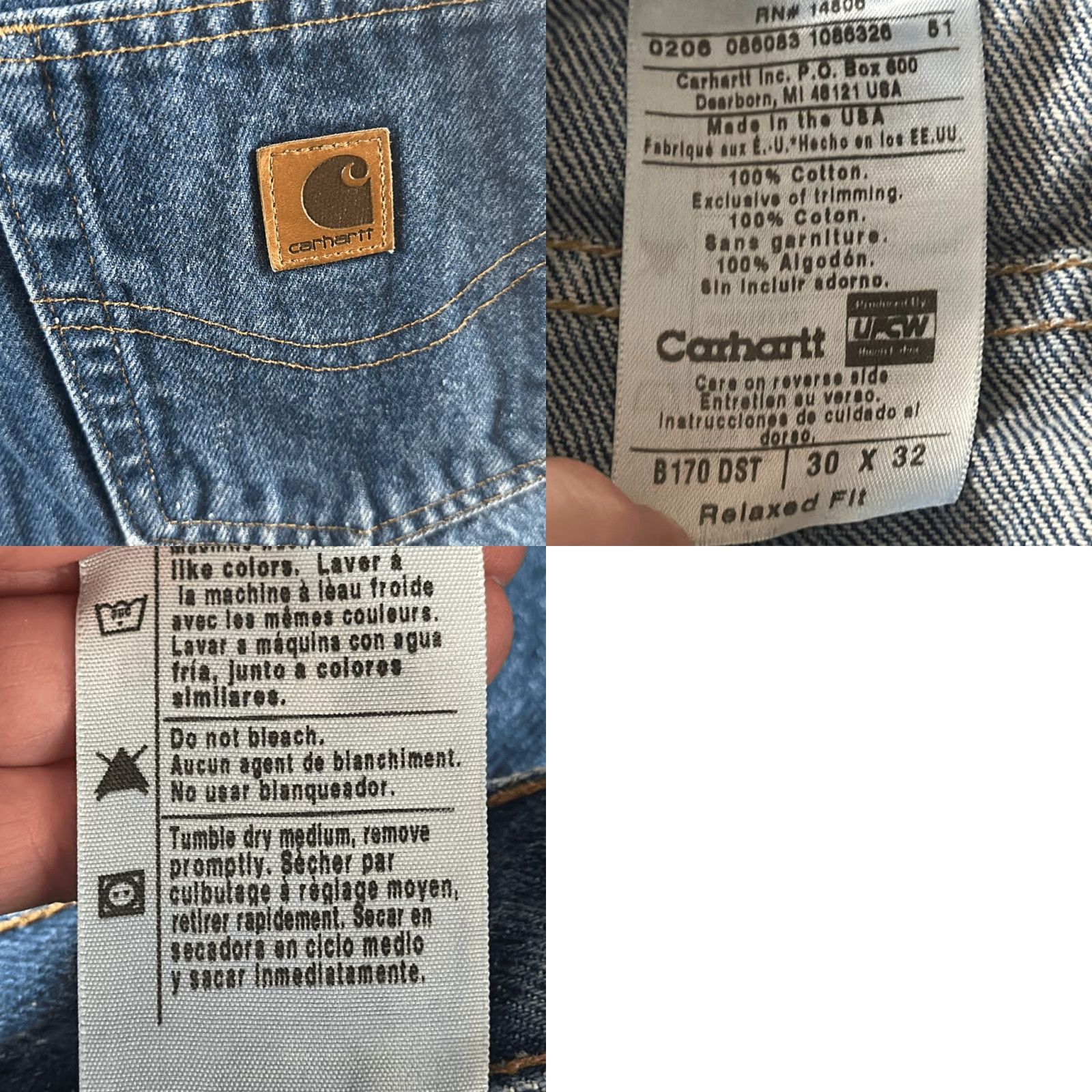 Carhartt Carhartt Mens Jeans Relaxed Fit Upcycled Cut off Hem 30x32 Blue Size US 30 / EU 46 - 8 Thumbnail
