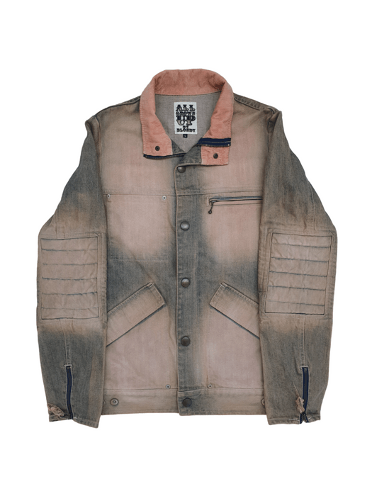 If Six Was Nine Dusty Pink Mud Washed Denim Jacket by BLONDY | Grailed