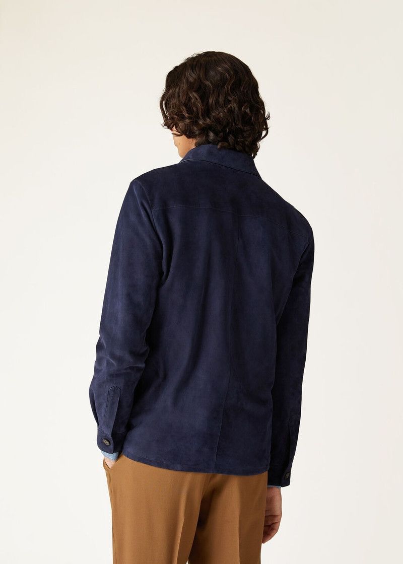 Loro Piana o1w1db10226 FAL6174 Overshirt in Navy Blue Size US XL / EU 56 / 4 - 3 Thumbnail