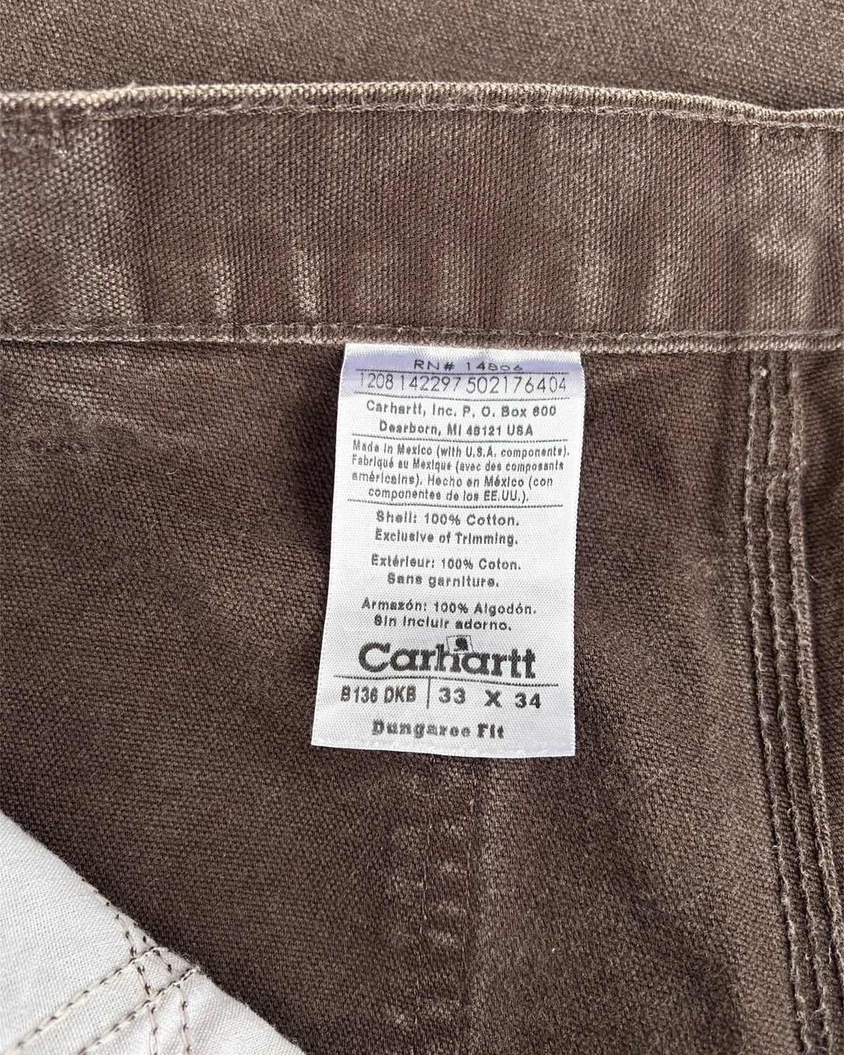 Carhartt Faded Dark Brown Carhartt Double Knees B136 DKB Size US 33 - 6 Thumbnail
