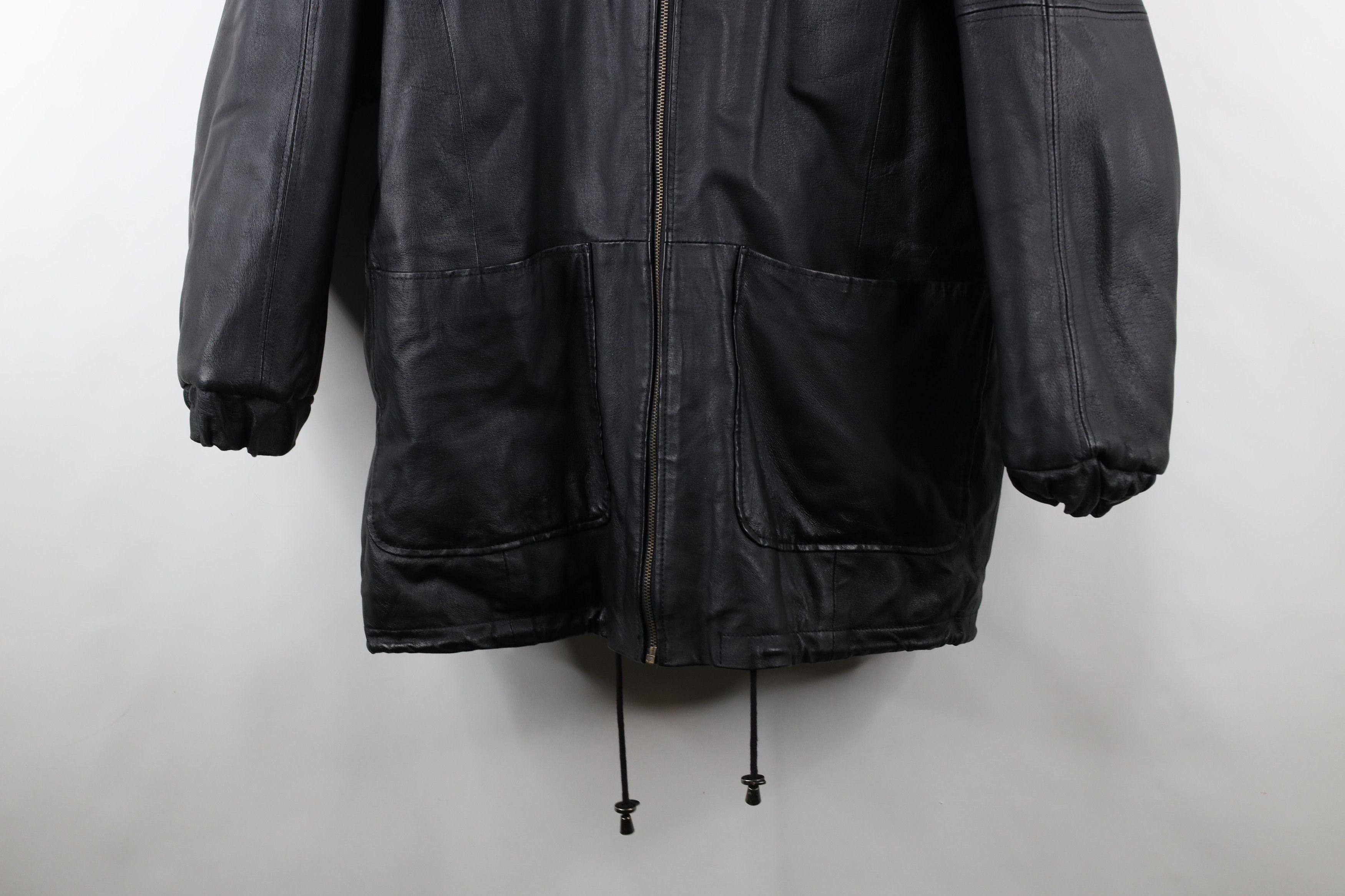 Vintage Vintage 90s Streetwear Reversible Fur Leather Hooded Jacket Size US M / EU 48-50 / 2 - 3 Thumbnail