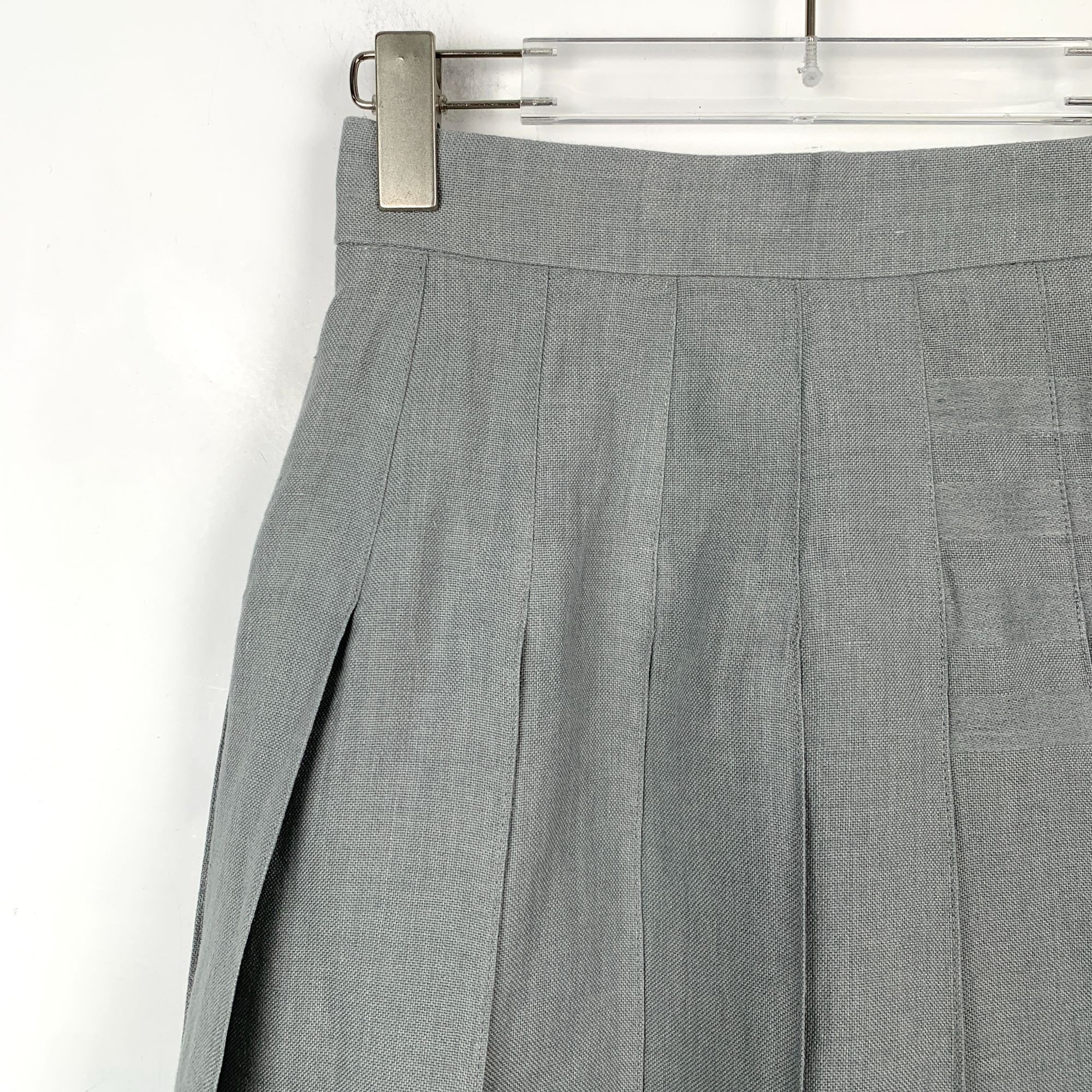 Thom Browne Thom Browne Grey Classic Four-Stripes Wool Pleated Skirt (Si Size 38" / US 16 / IT 52 - 6 Thumbnail