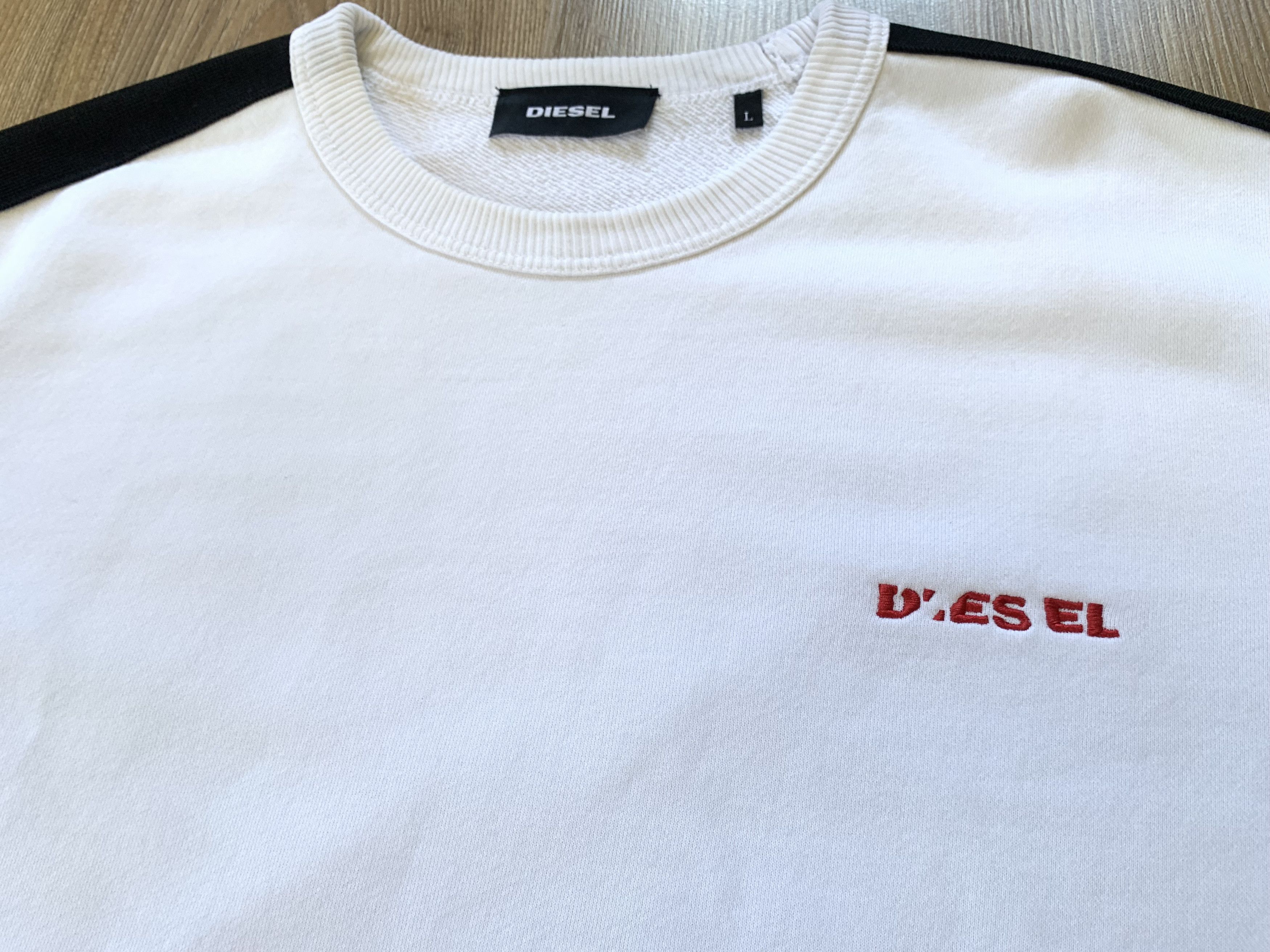 Diesel Diesel White Cotton Sweatshirt Size US L / EU 52-54 / 3 - 4 Thumbnail