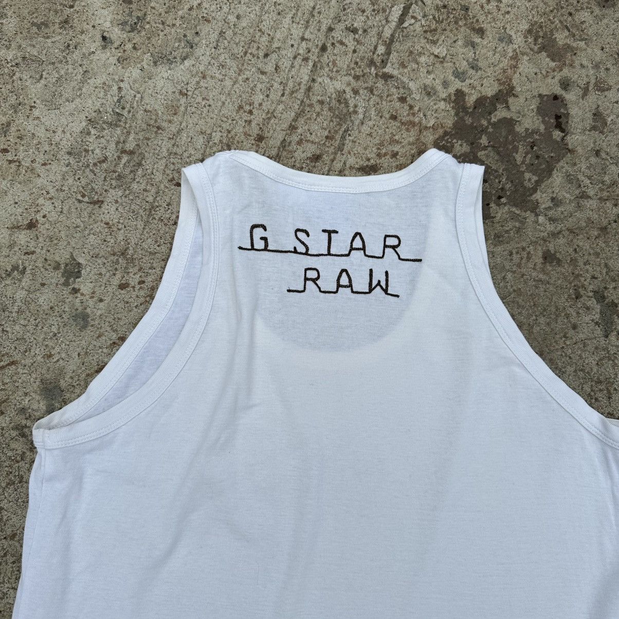 If Six Was Nine Vintage G-Star Raw Tank Top Centre Logo Sleeves Grunge 00s Size US XXL / EU 58 / 5 - 7 Thumbnail