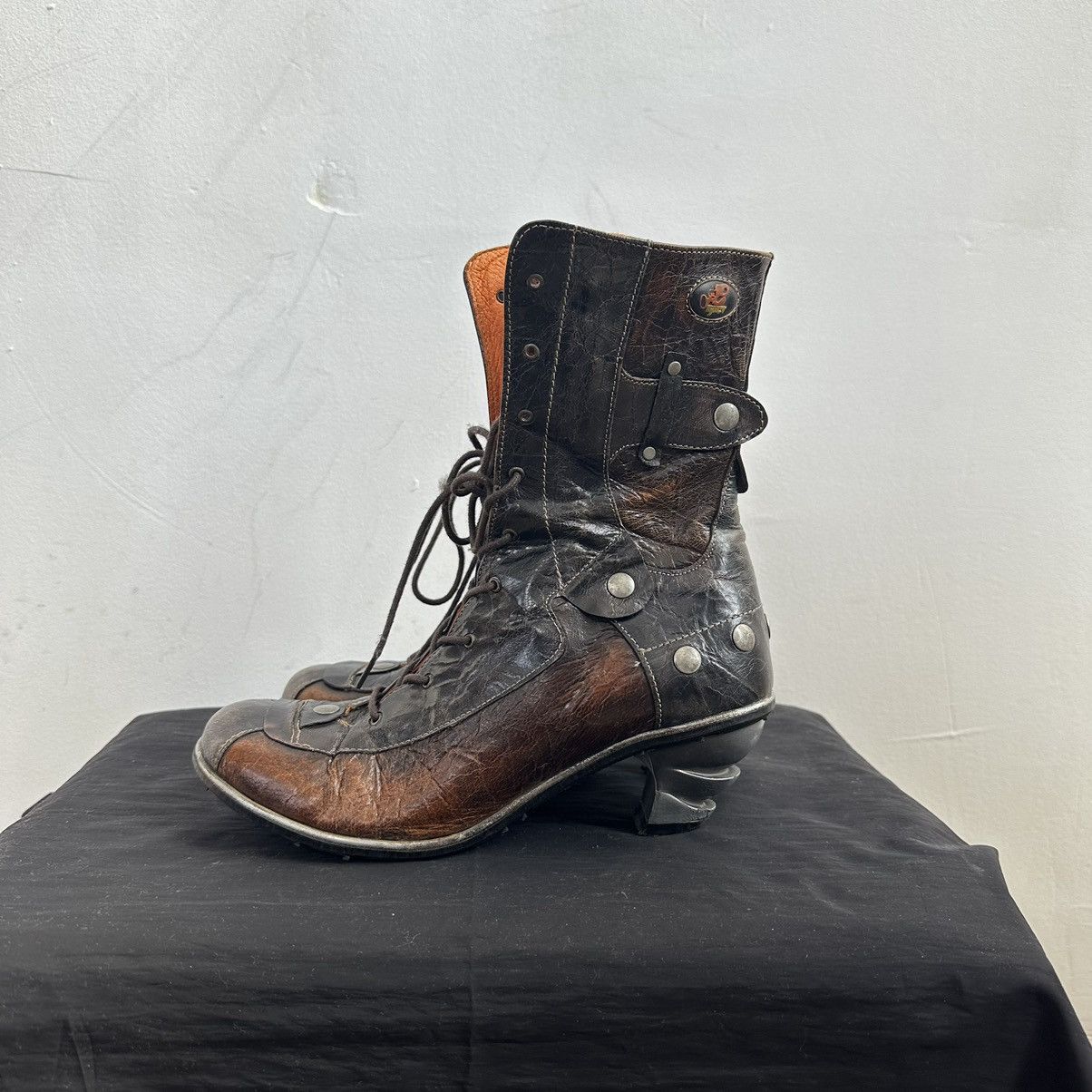 New Rock Eject high Boots heels Vintage Opium Made in Spain Size US 7 / IT 37 - 3 Thumbnail