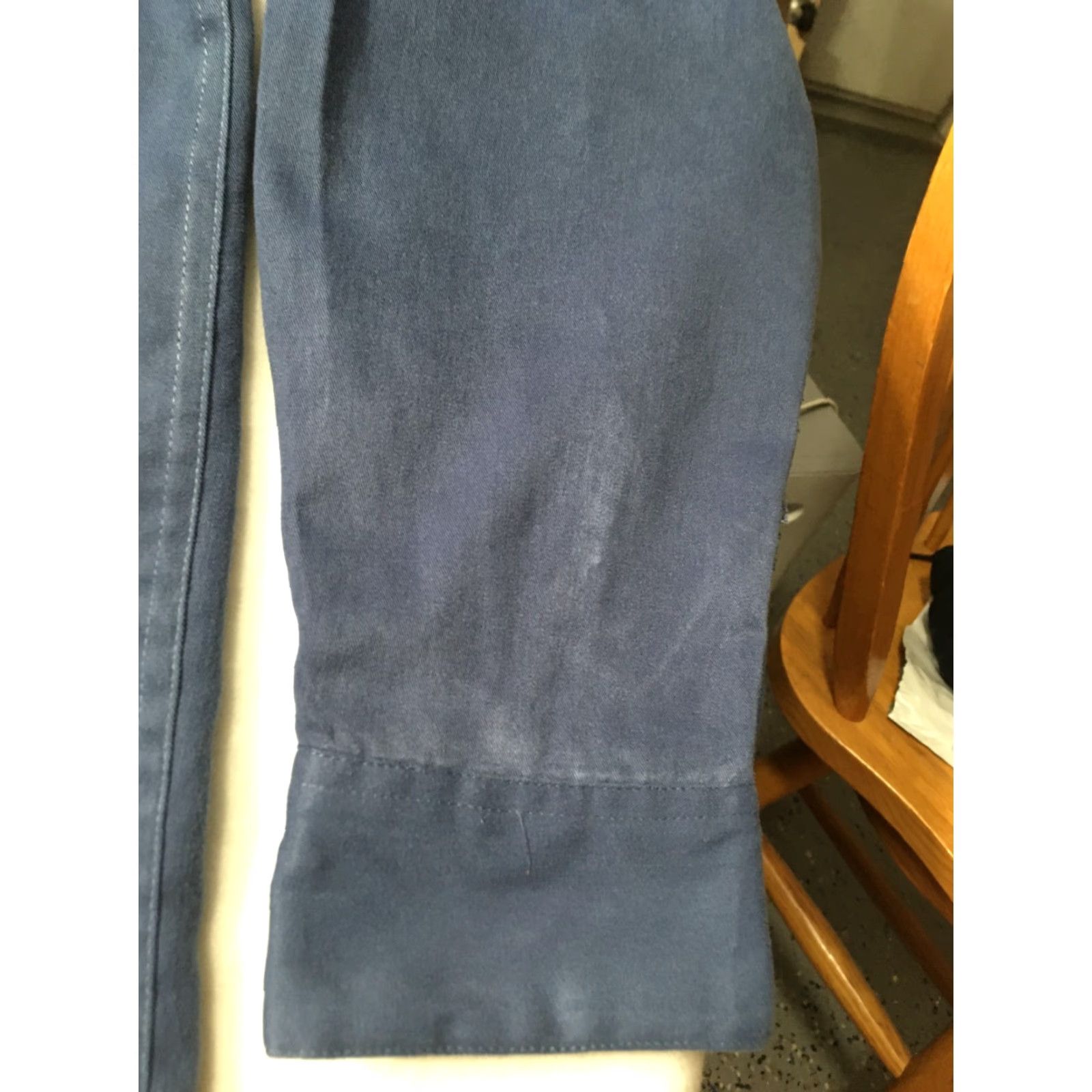 Vintage METHODE Shirt Men’s LARGE Blue Suede Short Sleeve Button Up Size US L / EU 52-54 / 3 - 7 Thumbnail