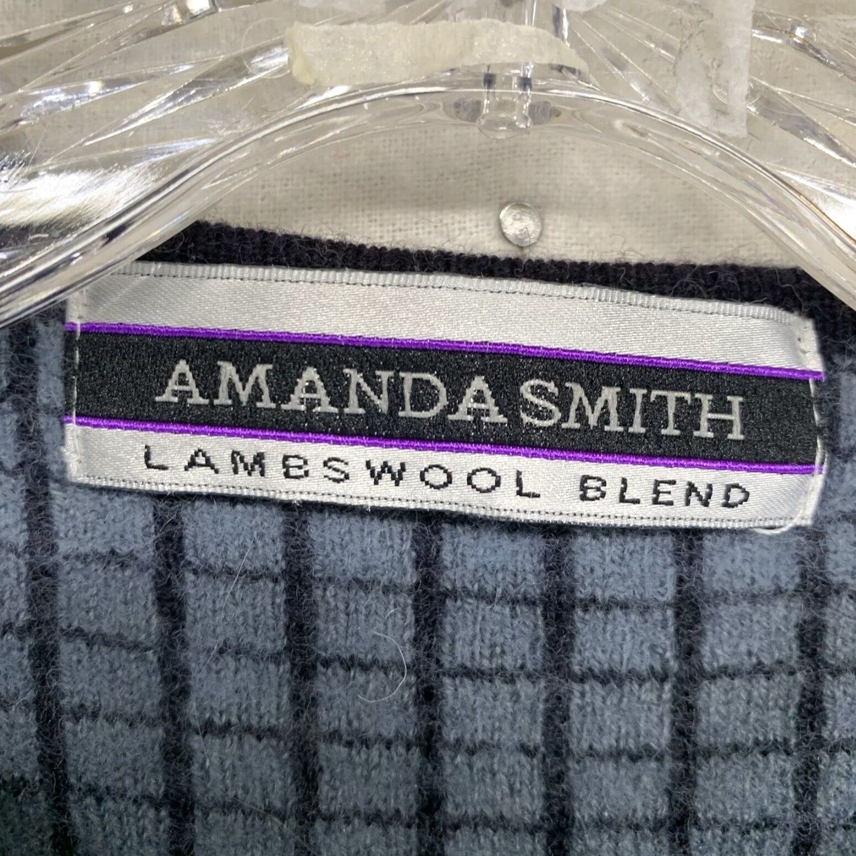 Vintage VINTAGE Amanda Smith Sweater Full Zip Jumper Argyle Blue Squares 80s 90s Preppy Slim XS Womens Dress Knit Wool-Acrylic Size XS / US 0-2 / IT 36-38 - 6 Thumbnail