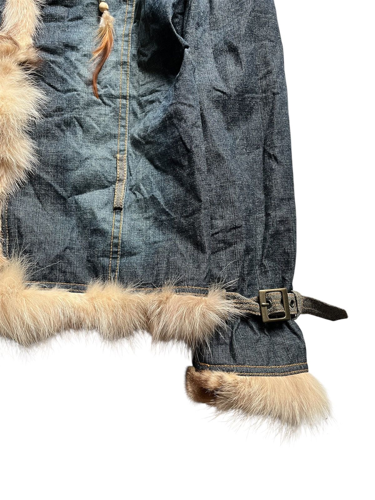 Isamu Katayama Backlash 2000s L arte raccoon fur denim jacket Size US M / EU 48-50 / 2 - 4 Thumbnail